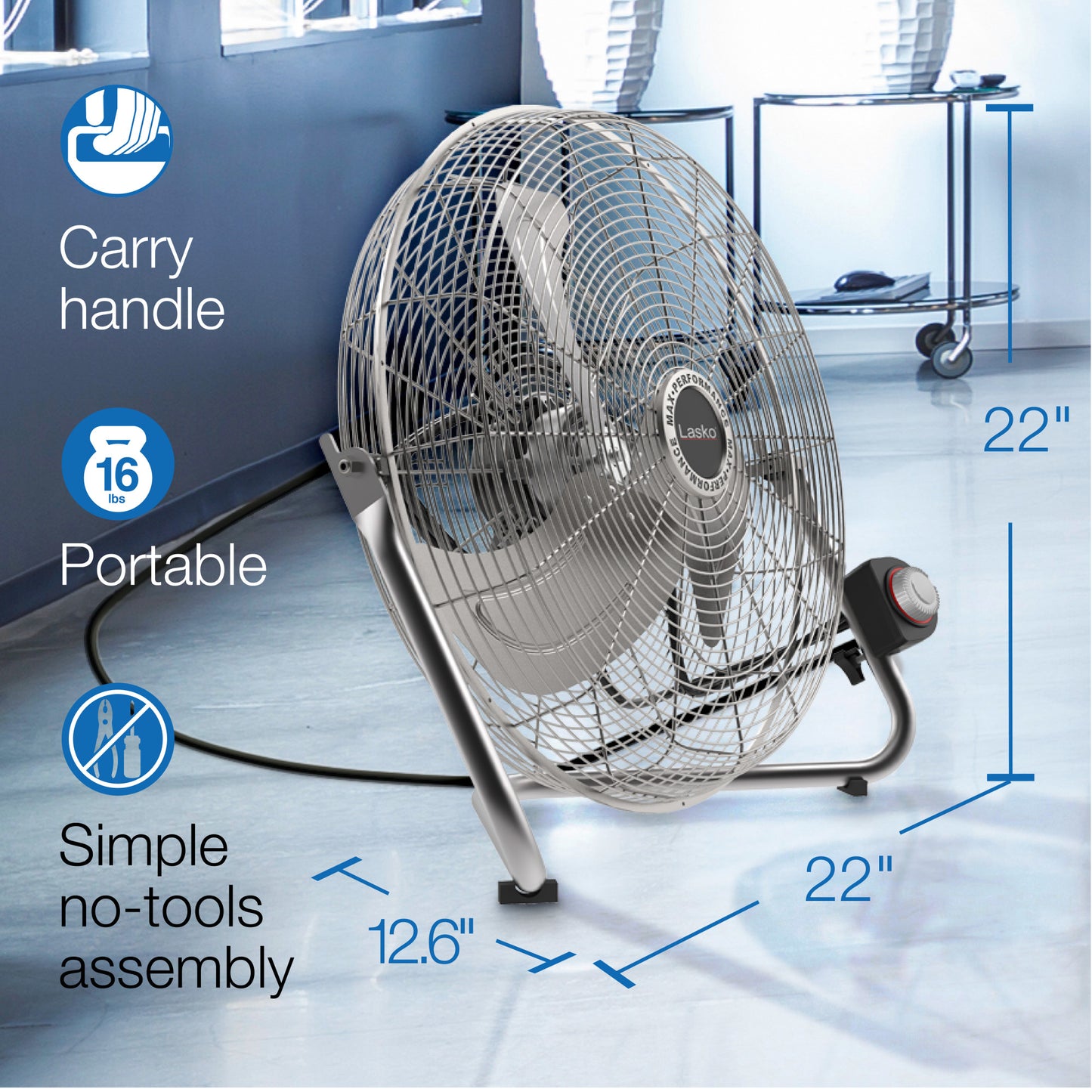 Lasko H20310 20" High Velocity Floor & Wall Mount Fan