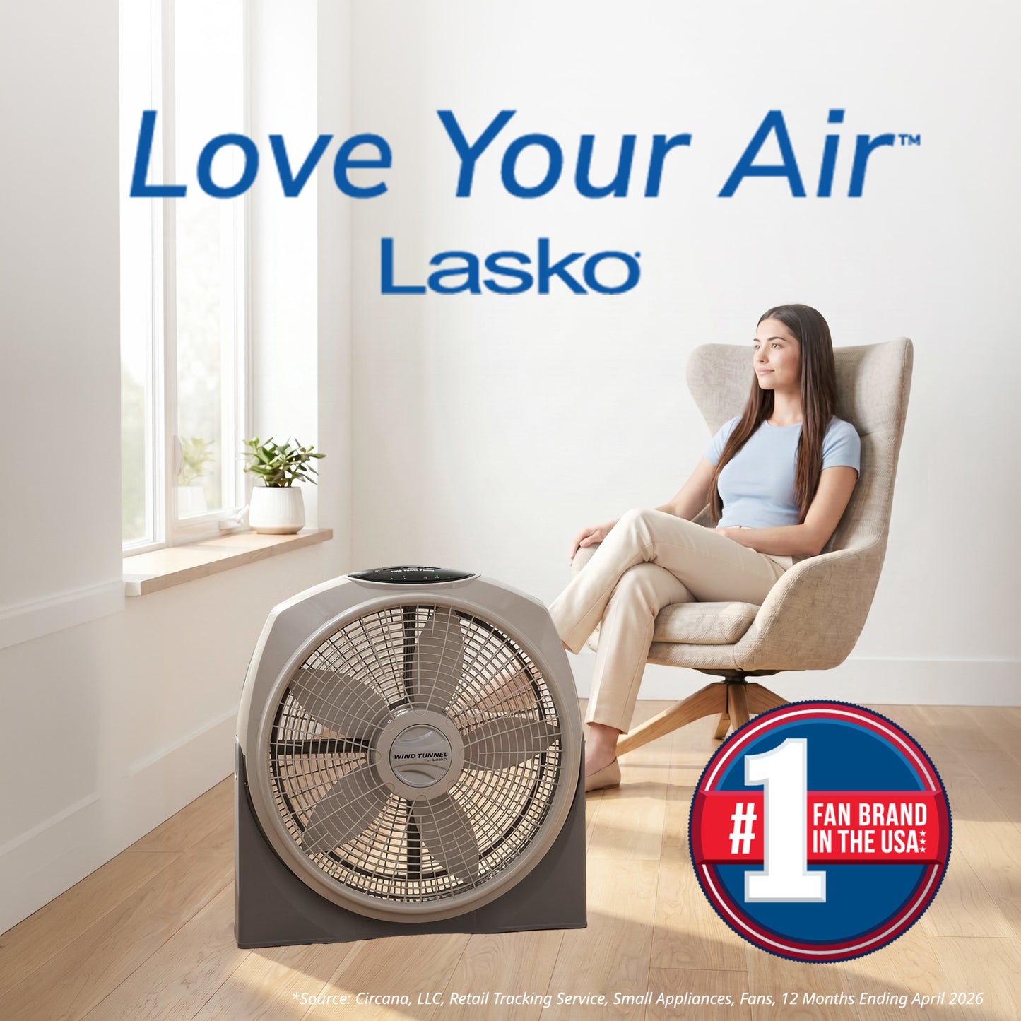 Lasko 20" Air Circulator Fan: Wall Mount, 3-Speed, Remote, Timer, Tan