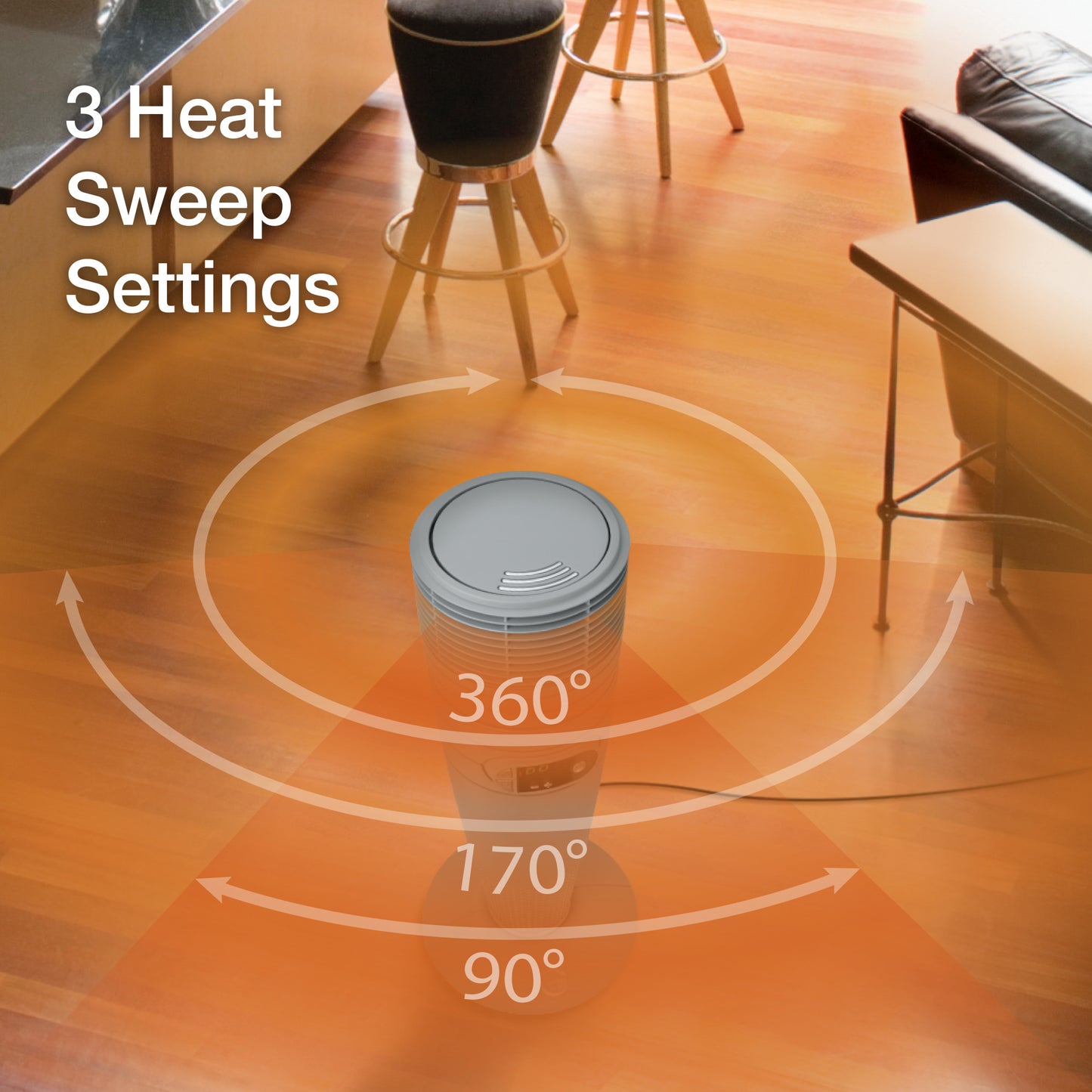 Lasko Full-Circle Warmth Ceramic Heater with Remote Control, 6462, Gray