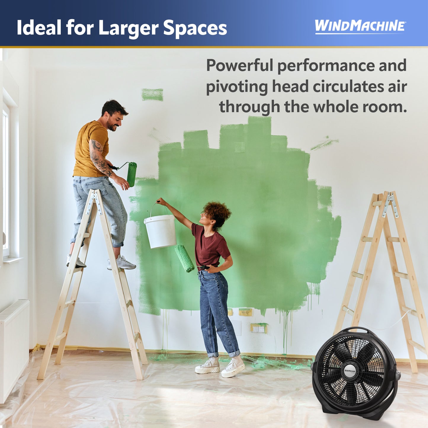 Lasko A20302 20" Wind Machine Air Circulator Floor Fan with 3 Speeds