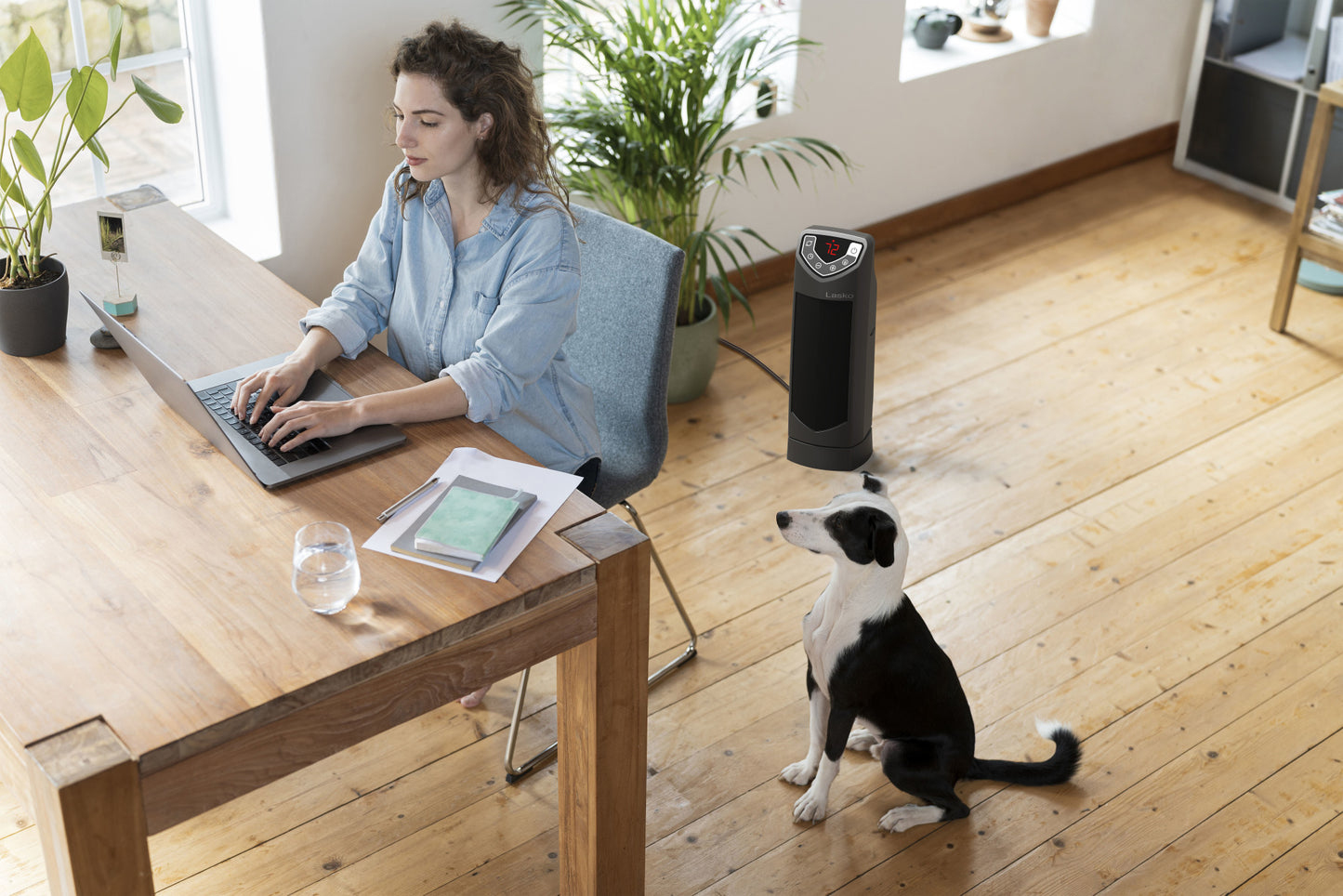 Lasko 1500W Ready Heat 14" Personal Ceramic Tower Space Heater, CT14401, Black