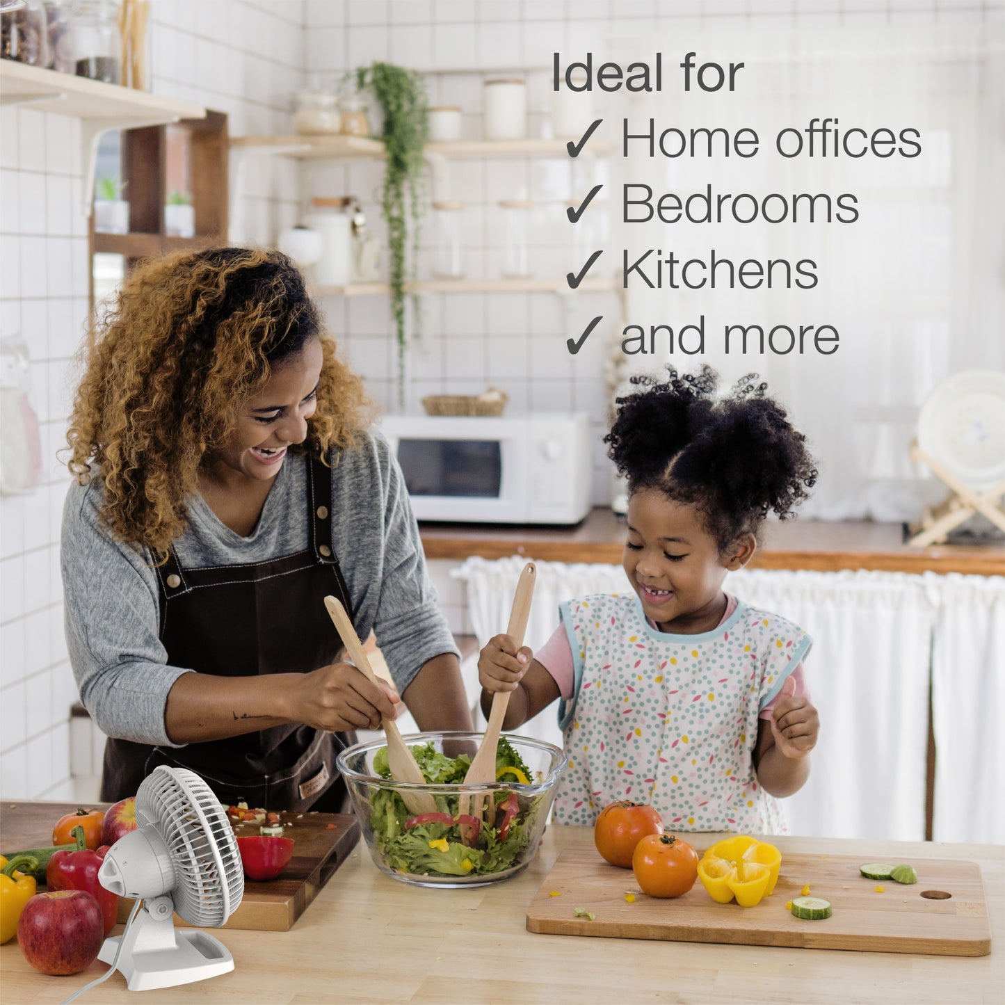 Lasko 6" 2-Speed Personal Table Fan with Storage Tray, 2002W, White