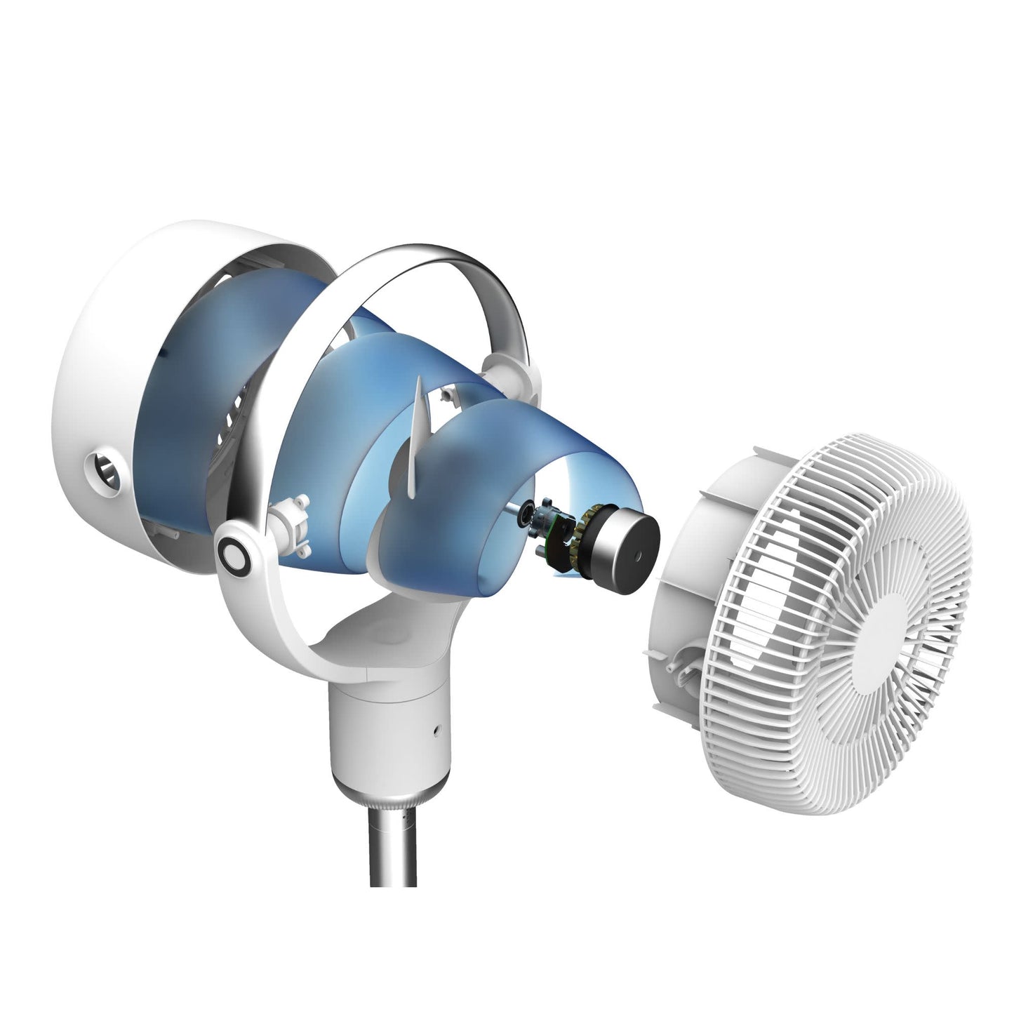 Lasko WhisperForce™ 24-speed DC Motor Pedestal Fan with Remote & Timer (white, model APDC301)