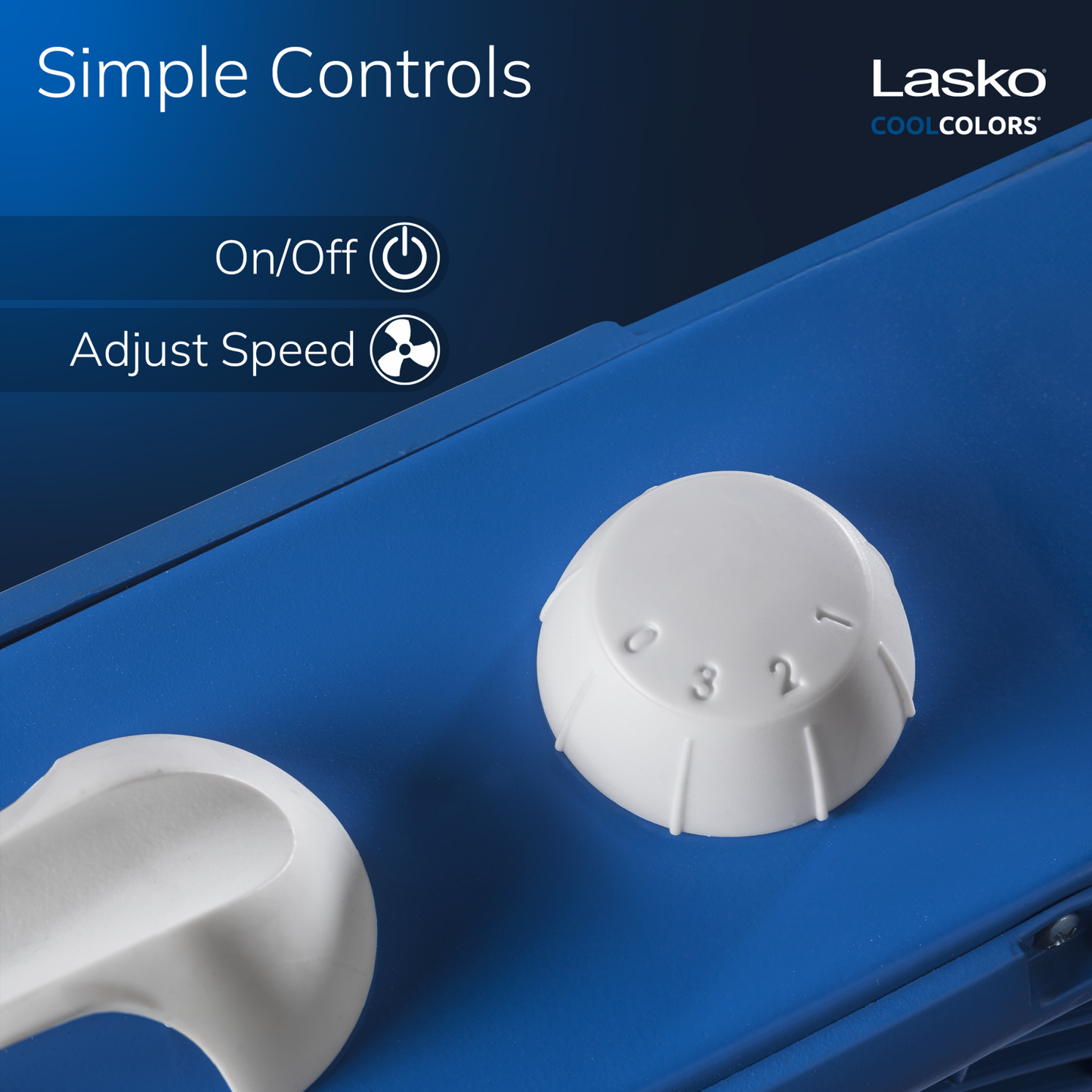 Lasko Cool Colors 20" 3-Speed Box Fan, B20308, Blue