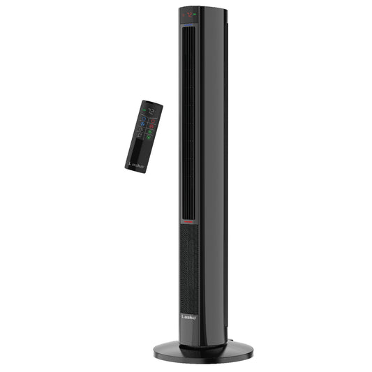 Lasko 1500W Oscillating All Season Tower Fan & Space Heater with Timer & Remote, FH610, Black