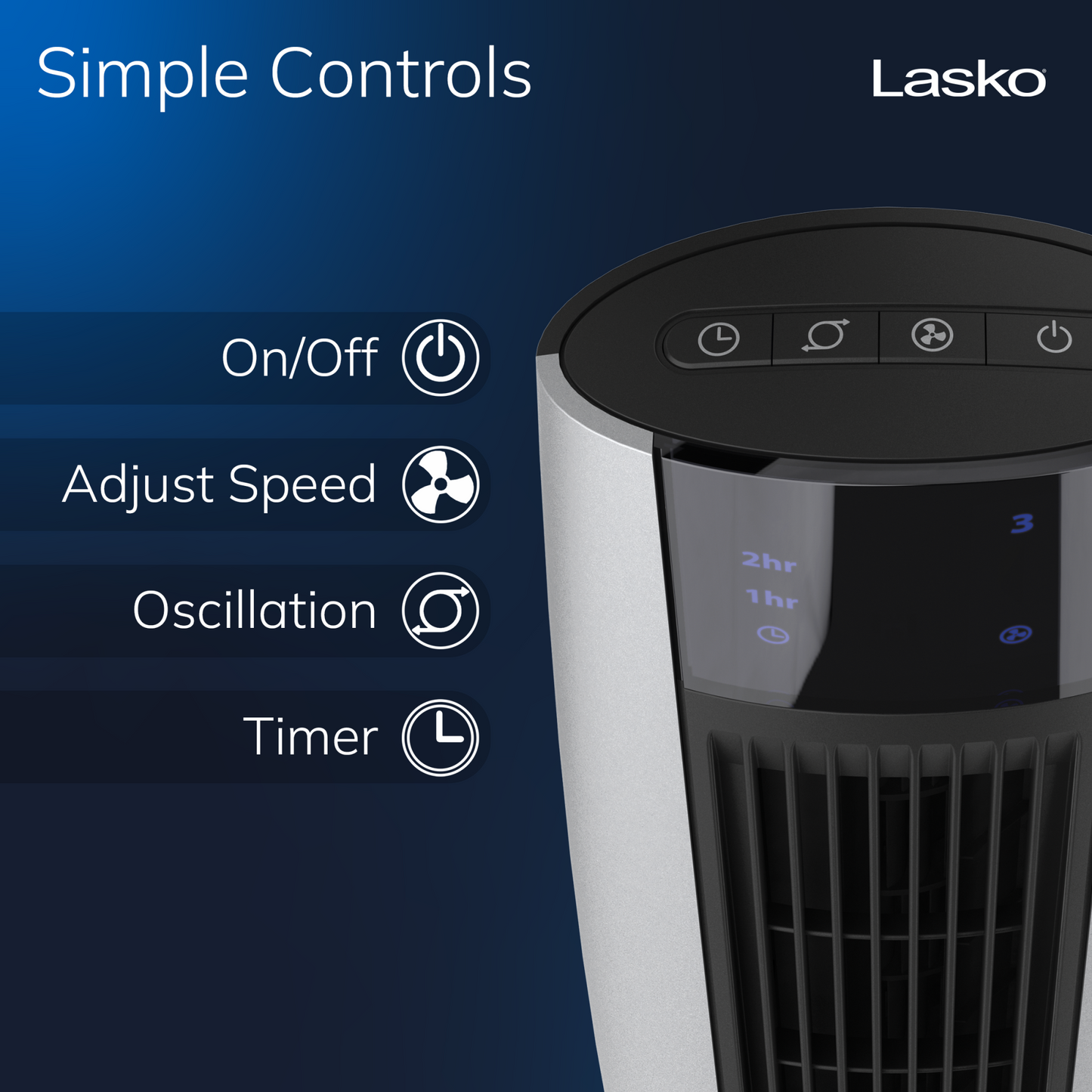 Lasko Oscillating Tower Fan with Remote Control, 2711, Black