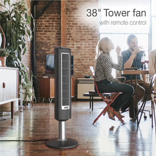 Lasko Tower Fan 3 speed 38in. Rotating with deals remote