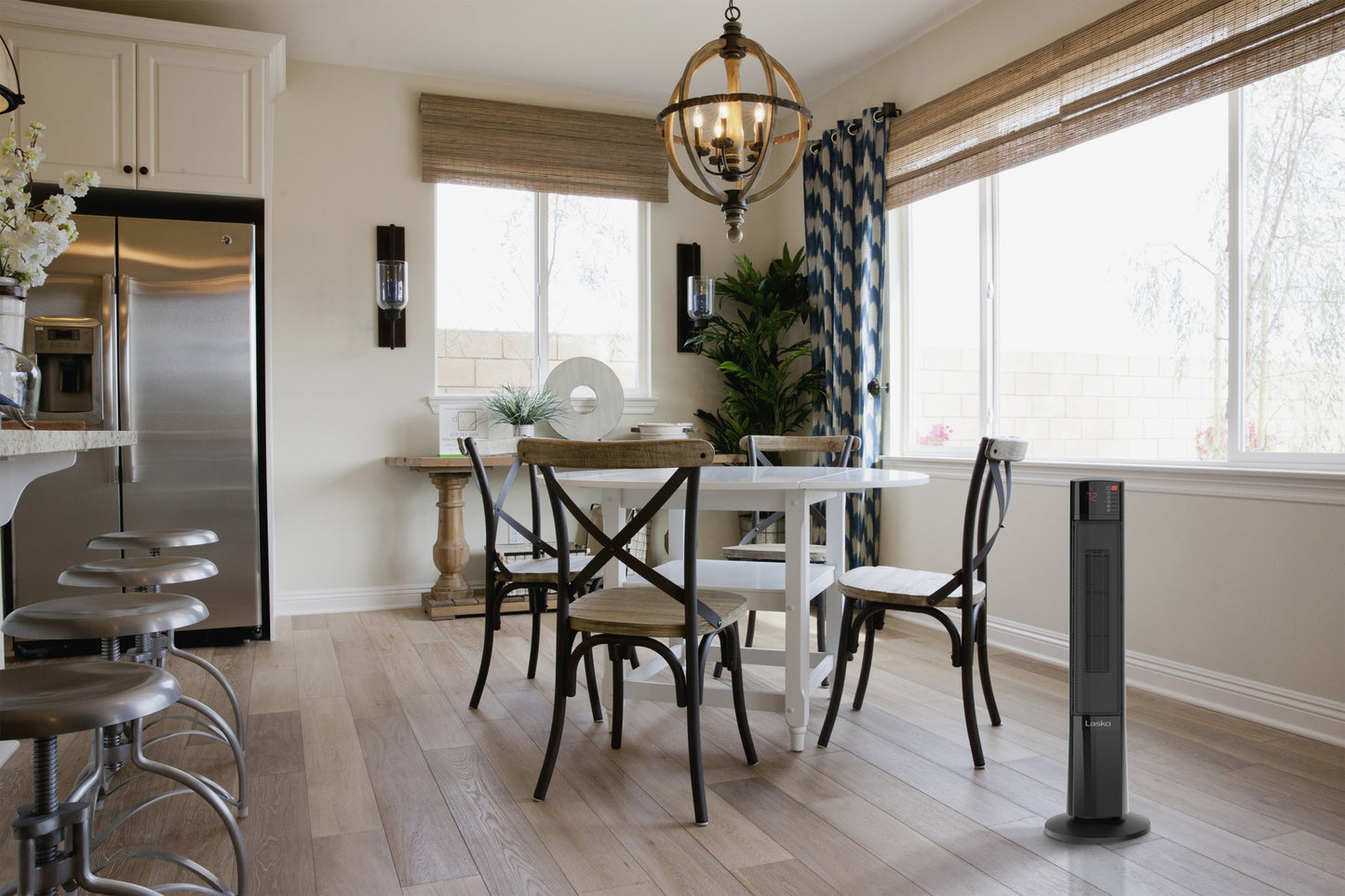 Lasko 1500W Ceramic Tower Space Heater with Remote, CT30796, Black