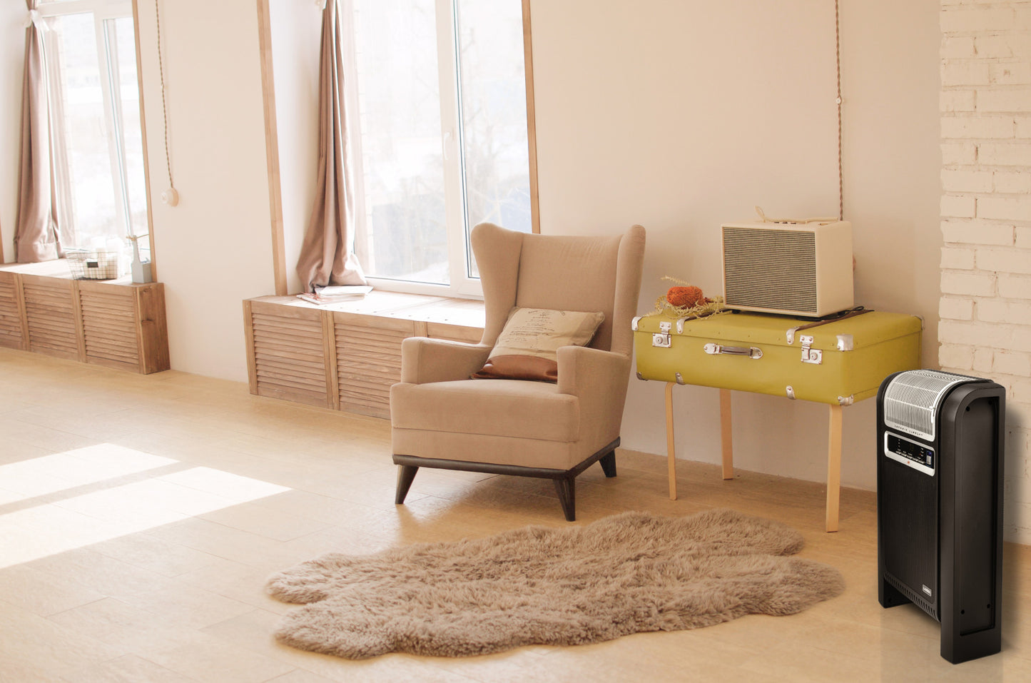 Lasko 1500W Ceramic Space Heater with Ionizer and Remote, 760000, Black