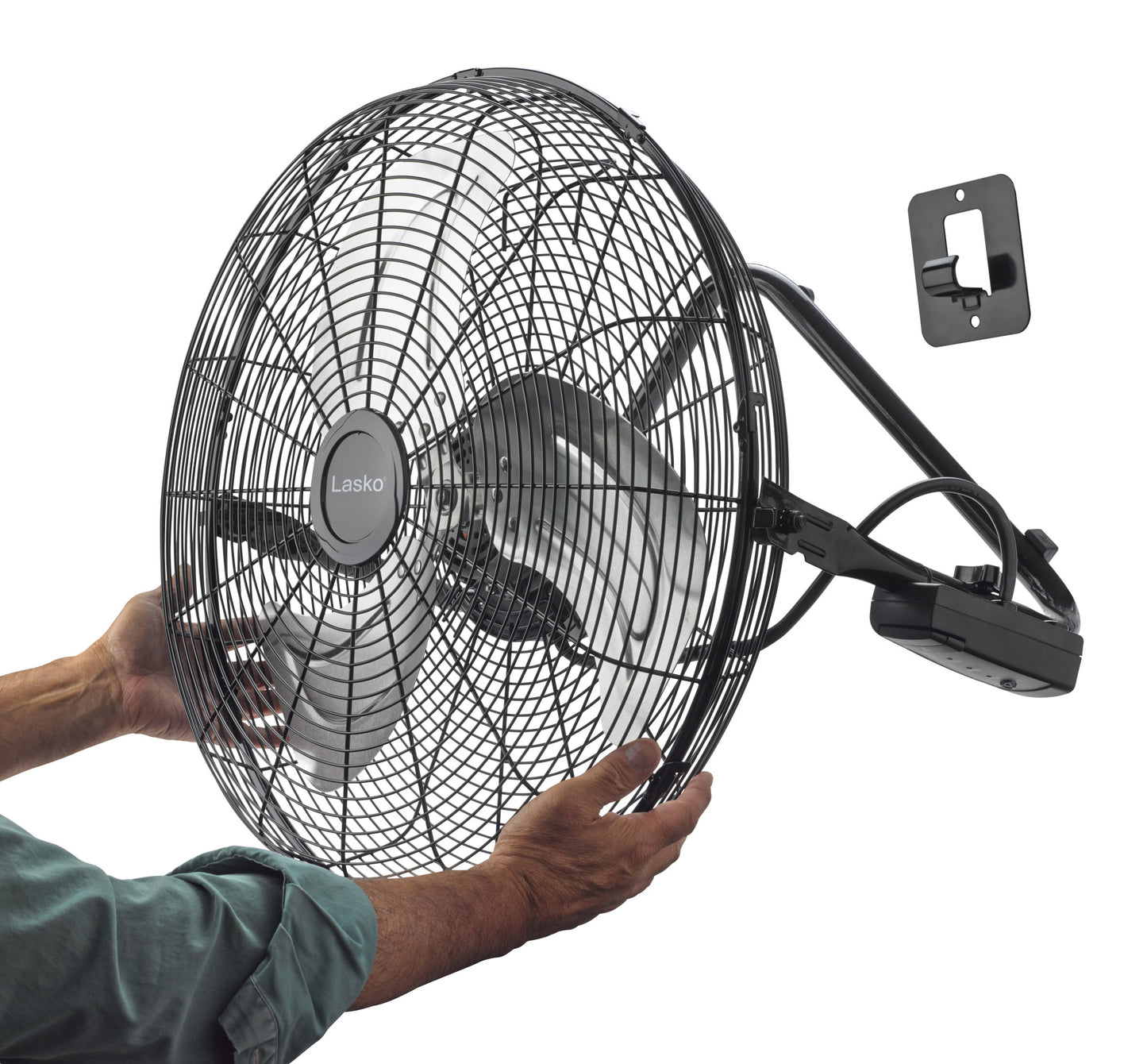 Lasko 20" High Velocity Floor/Wallmount Fan with Remote, H20650, Black