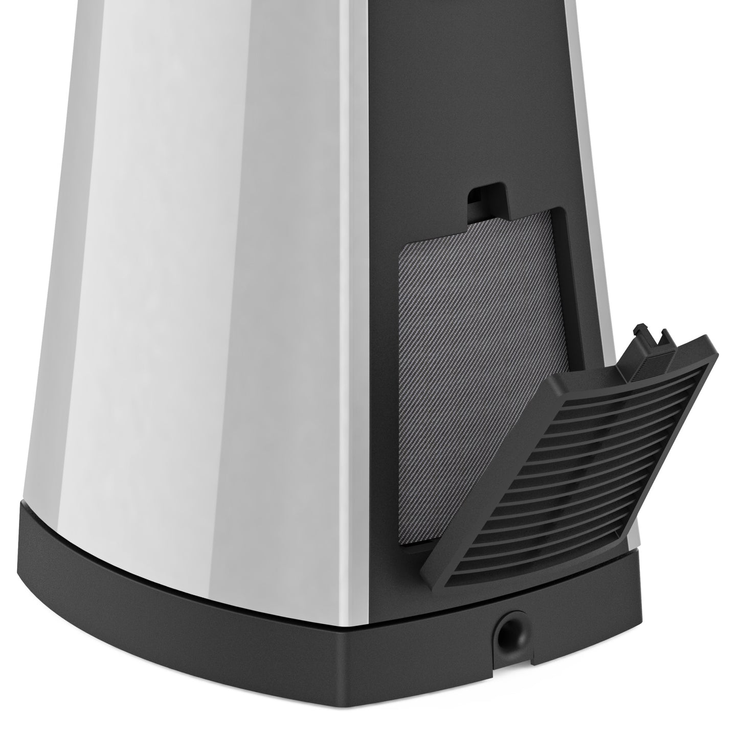 Lasko 1500W Oscillating Bladeless Tower Space Heater with Remote and Timer, AW300, White/Gray