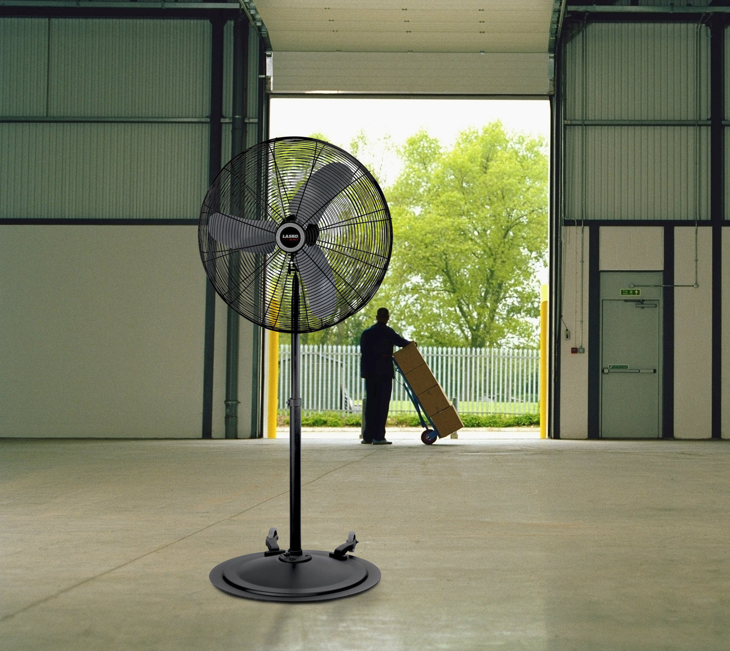 Lasko Max Performance Industrial Grade Oscillating Fan with Wheels