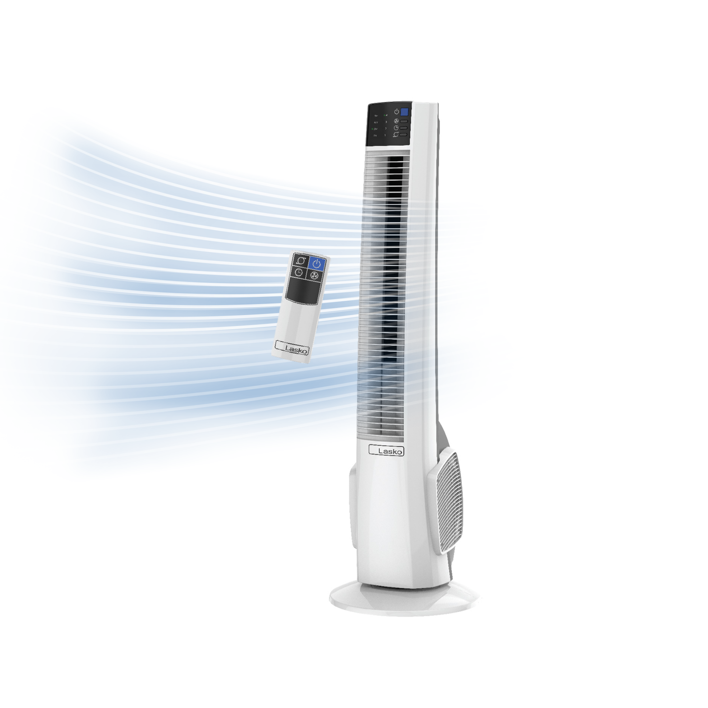 Lasko 38" Hybrid Tower Fan: Oscillating, 4-Speed, Remote, Timer, White