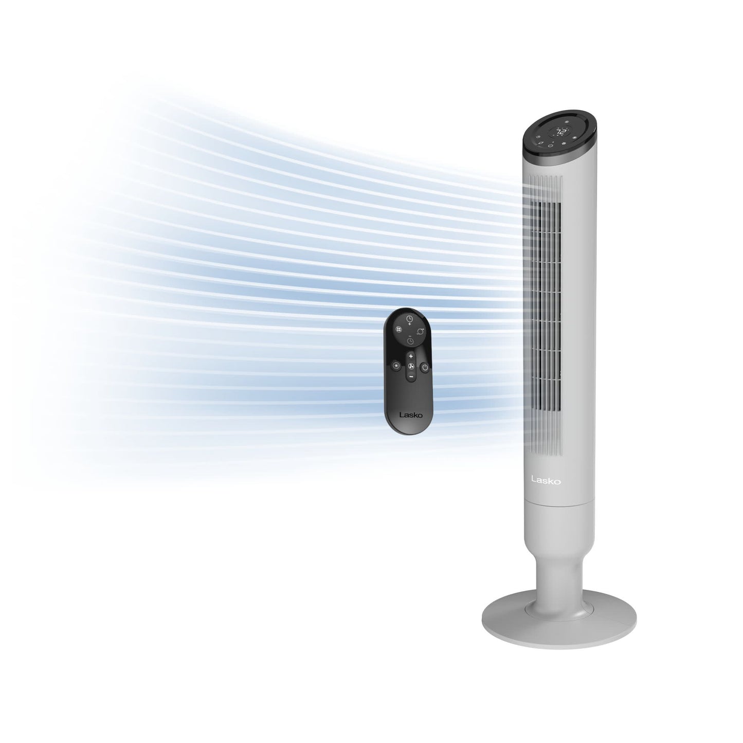 Lasko Apex 42" Tower Fan: Oscillating, 6-Speed, Remote, Timer, Gray
