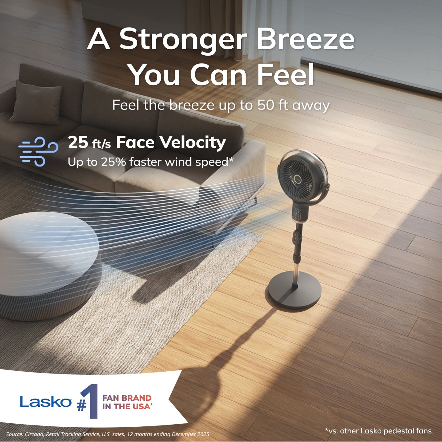 Lasko APDC302 Whirlwind Orbital Motion 24-Speed Pedestal Fan with Remote: Black