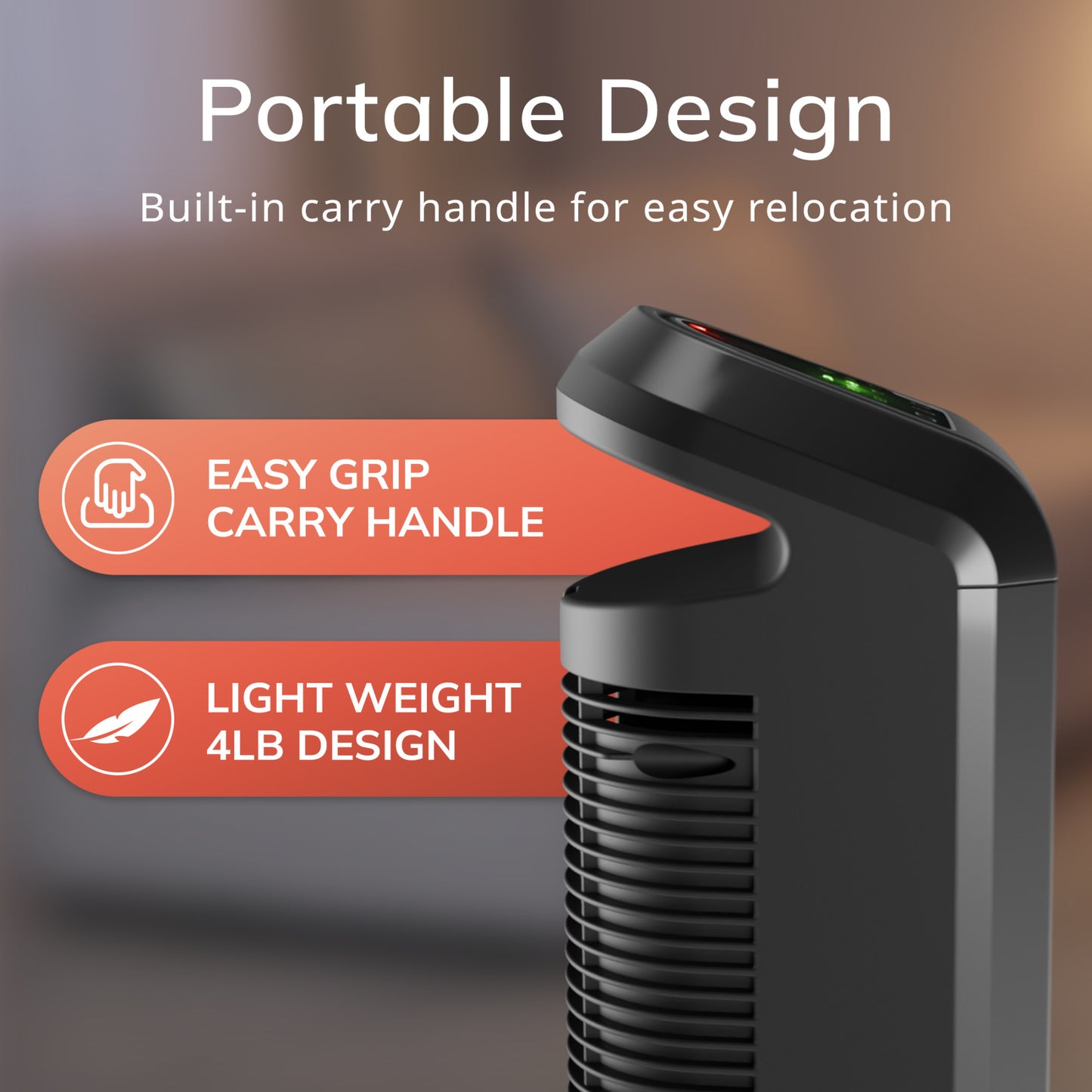 Lasko 1500W Electronic Ceramic Tower Space Heater with Touch Control, CT16558, Black