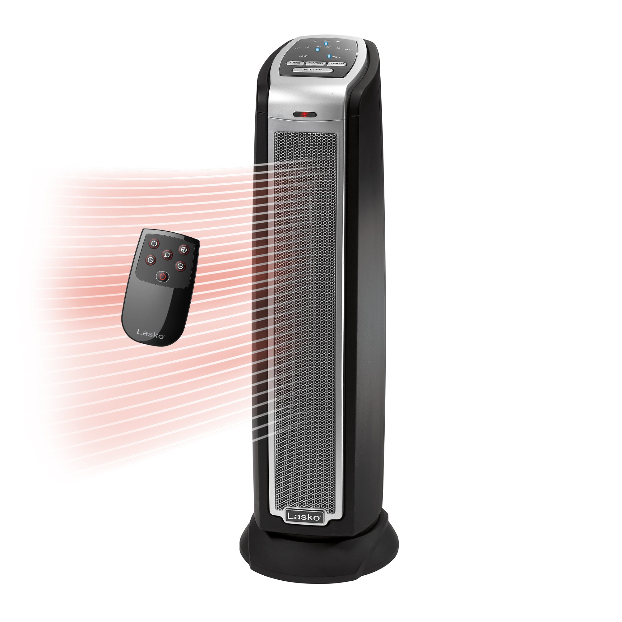 Lasko 1500W Electric Oscillating Ceramic Tower Space Heater with
