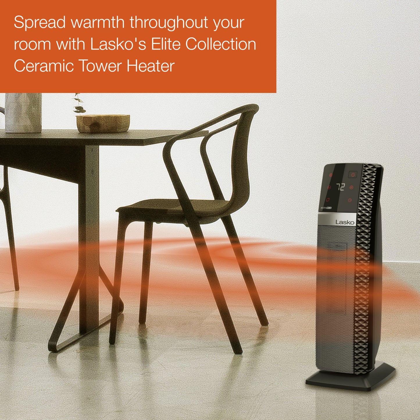 Lasko Elite Collection 1500W Ceramic Tower Space Heater with Tip-Over Switch, CT22445