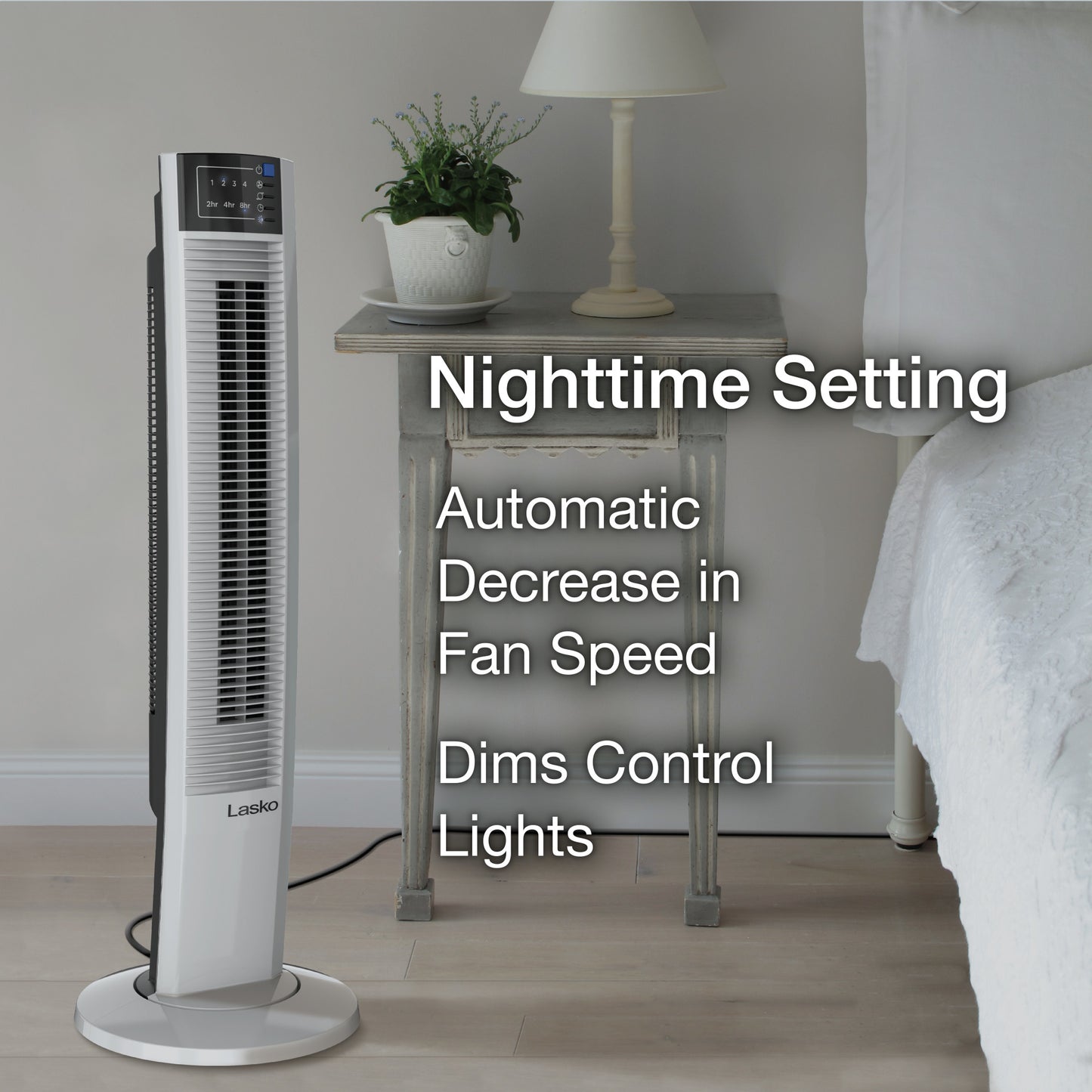 Lasko 36" Oscillating Wind Tower Fan with Remote Control, T36610, White