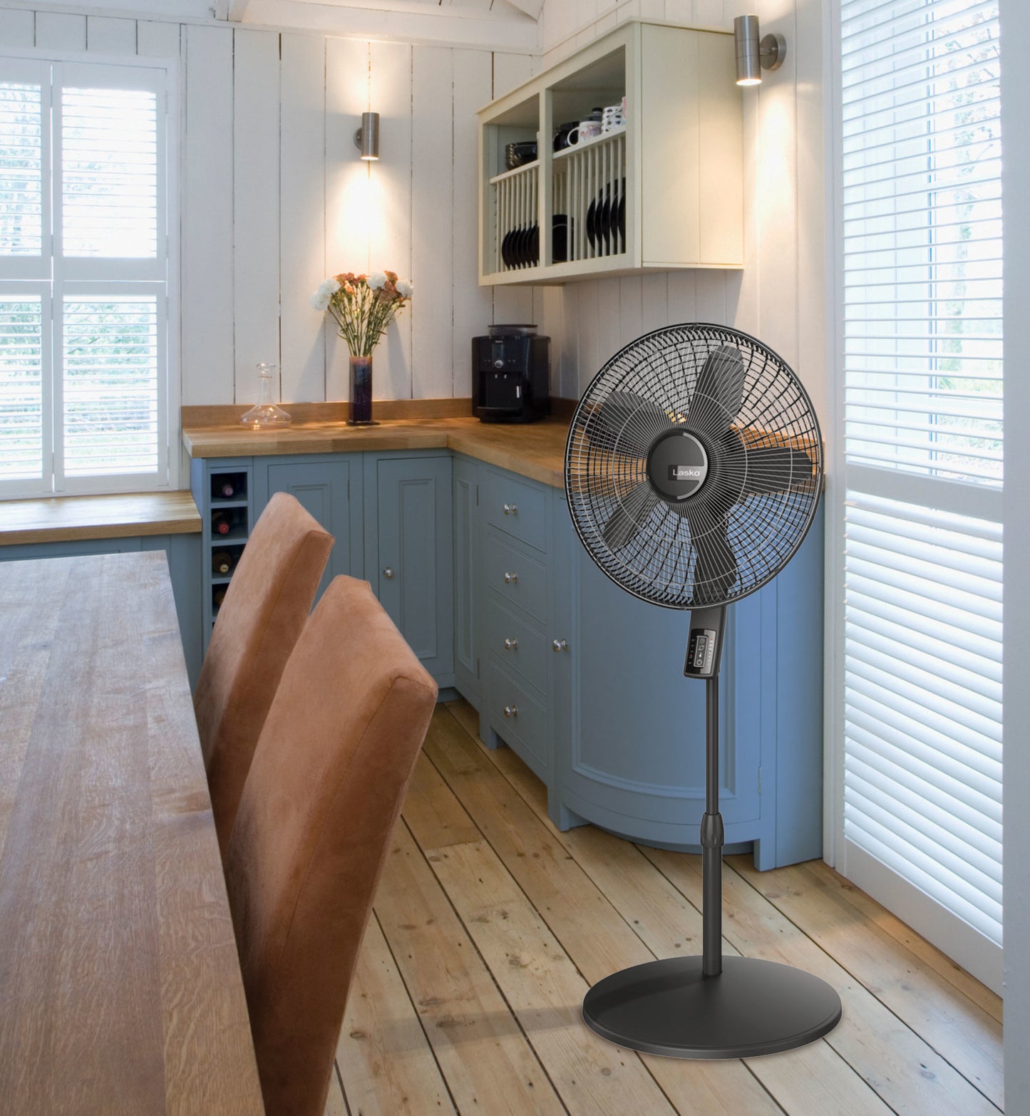 Lasko 18" Elite Collection 4-Speed Pedestal Fan with Remote, S18610, Black