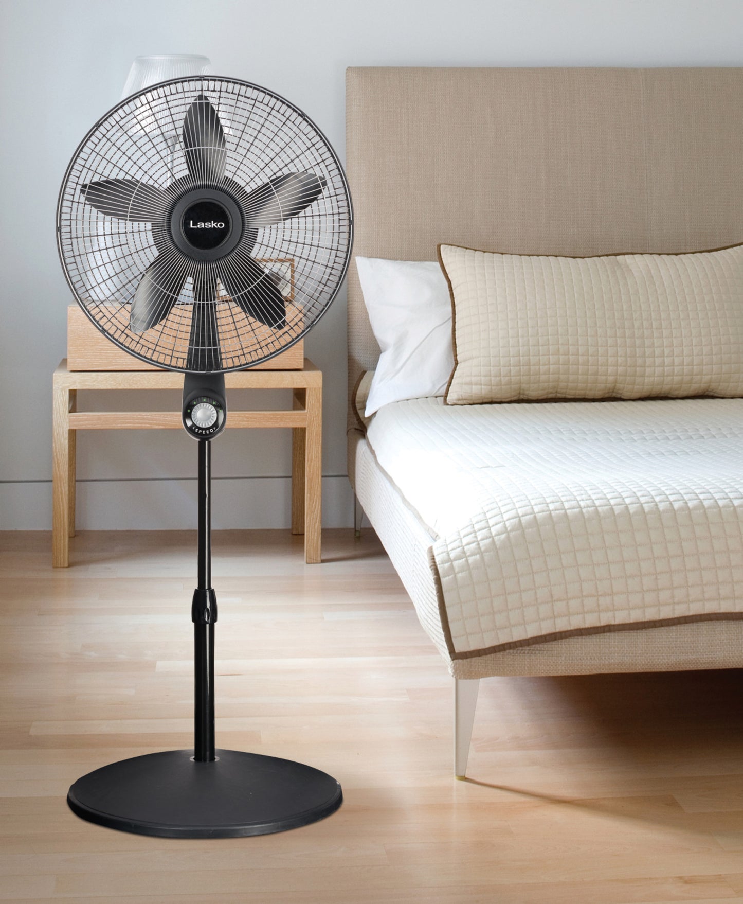 Lasko 18" 5-Speed High Performance Pedestal Fan with Remote, S18602, Black