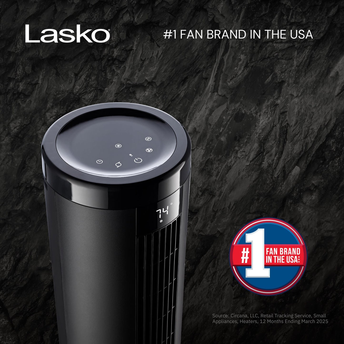 Lasko Summit Elevation EST100 54" Oscillating Pedestal Tower Fan with Remote Control: Black