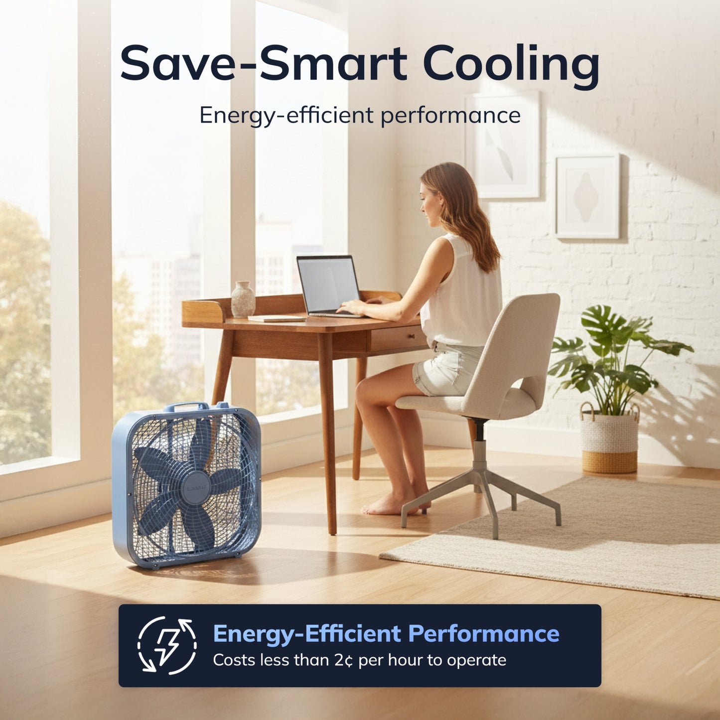 Lasko WindRing® 20" Box Fan (3-speed, manual, laguna blue)