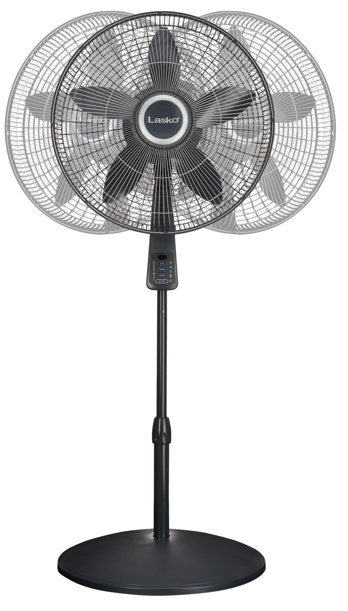 Lasko 18" Pedestal Fan with Remote Control and Thermostat, S18965, Gray
