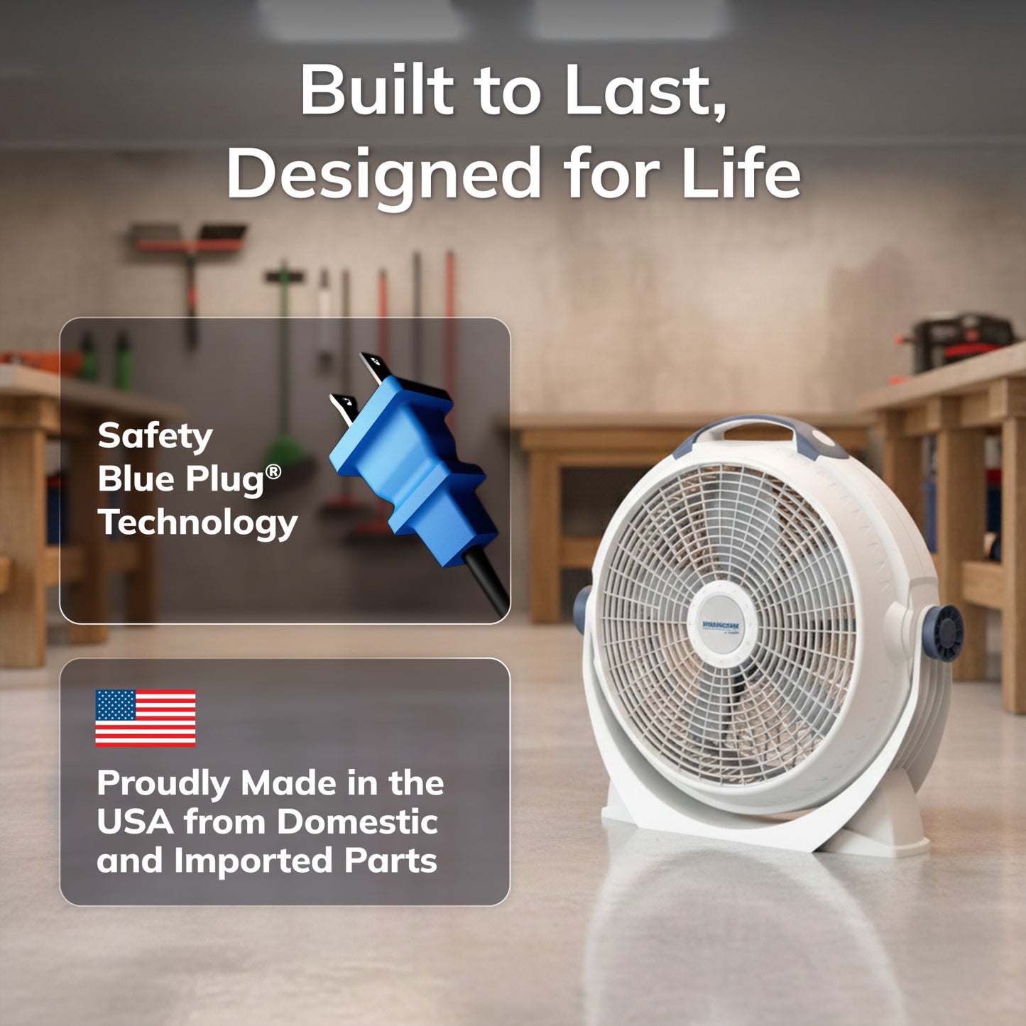 Lasko Wind Machine® 20" Air Circulator Floor Fan (3-speed, manual, 360° airflow, light gray)