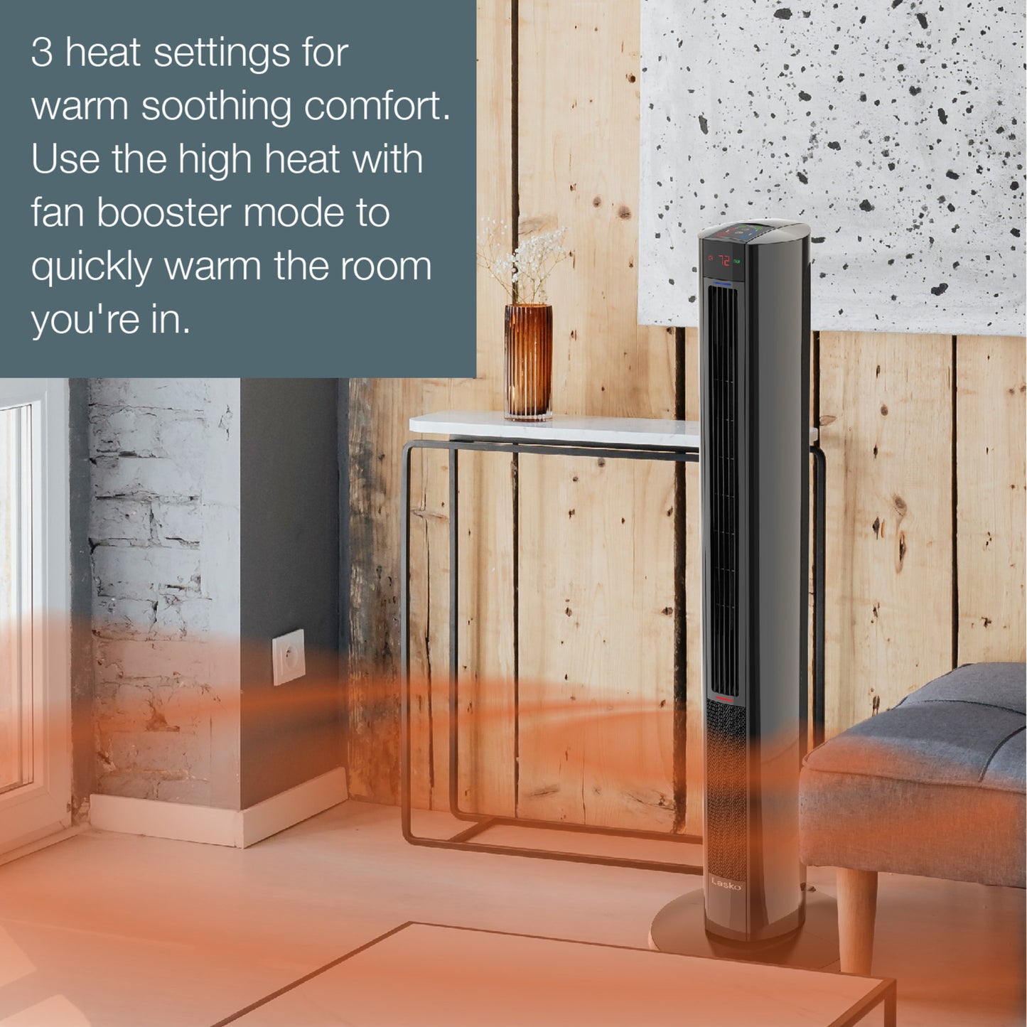 Lasko 1500W Oscillating All Season Tower Fan & Space Heater with Timer & Remote, FH610, Black