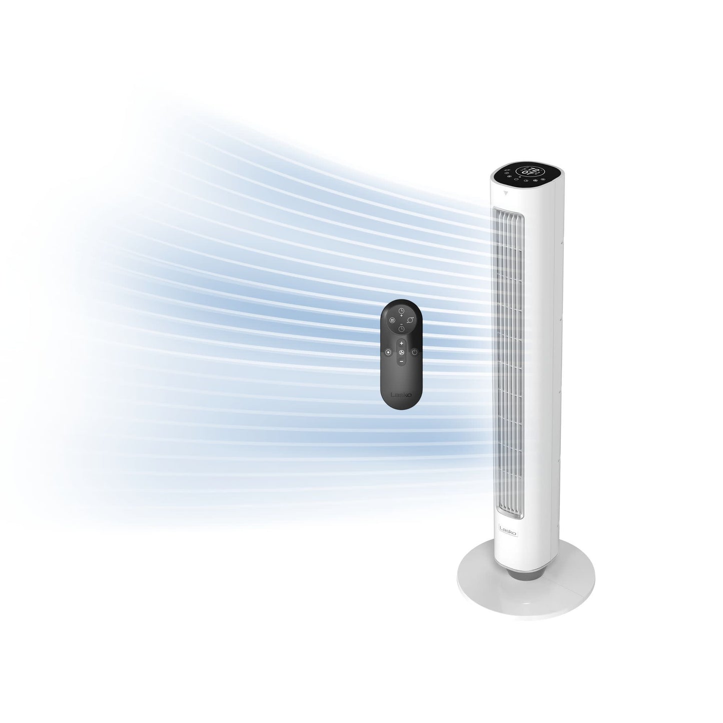 Lasko Pinnacle 40" DC Tower Fan: Oscillating, 12-Speed, Remote, Timer, White