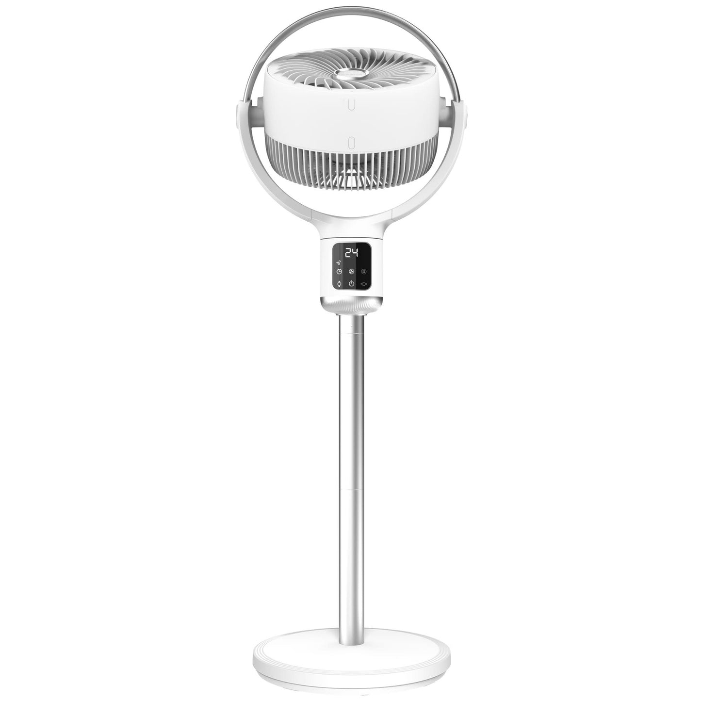 Lasko WhisperForce™ 24-speed DC Motor Pedestal Fan with Remote & Timer (white, model APDC301)