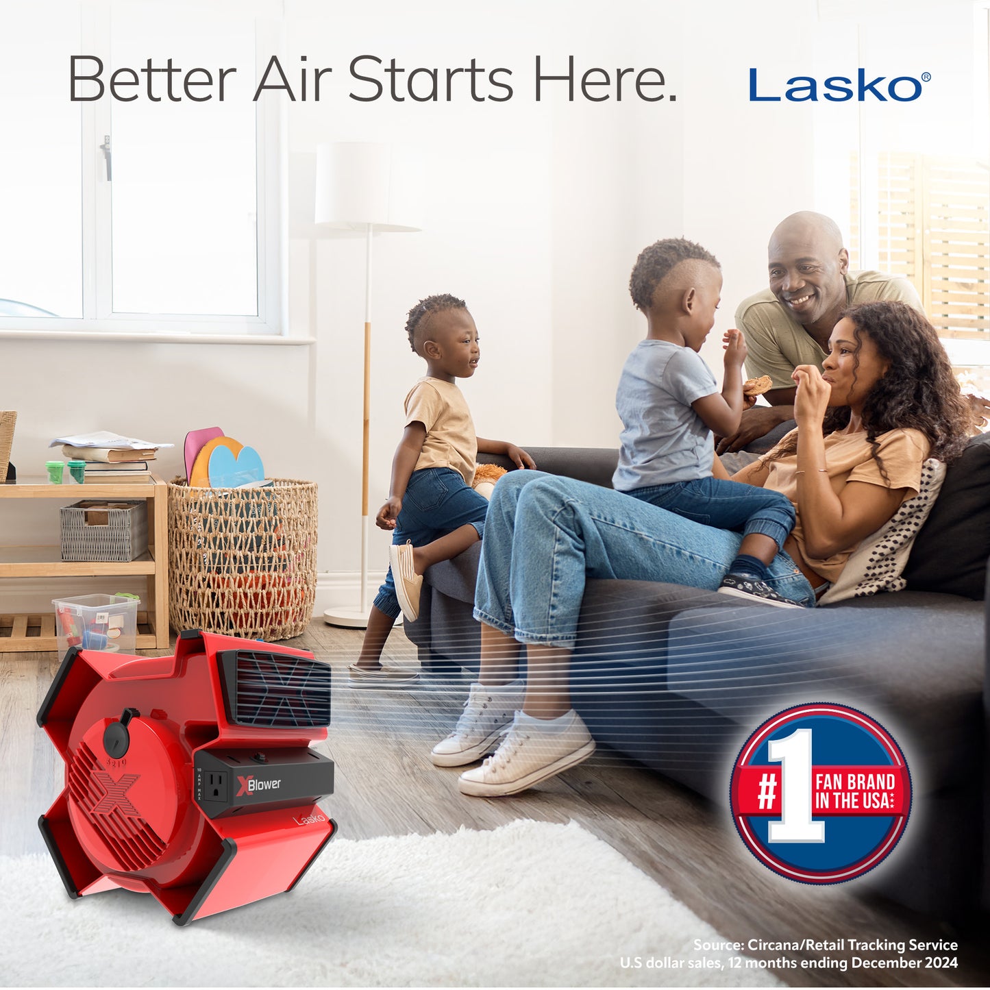 Lasko X12900 X-Blower Multi-Position Utility Blower Fan with USB Port