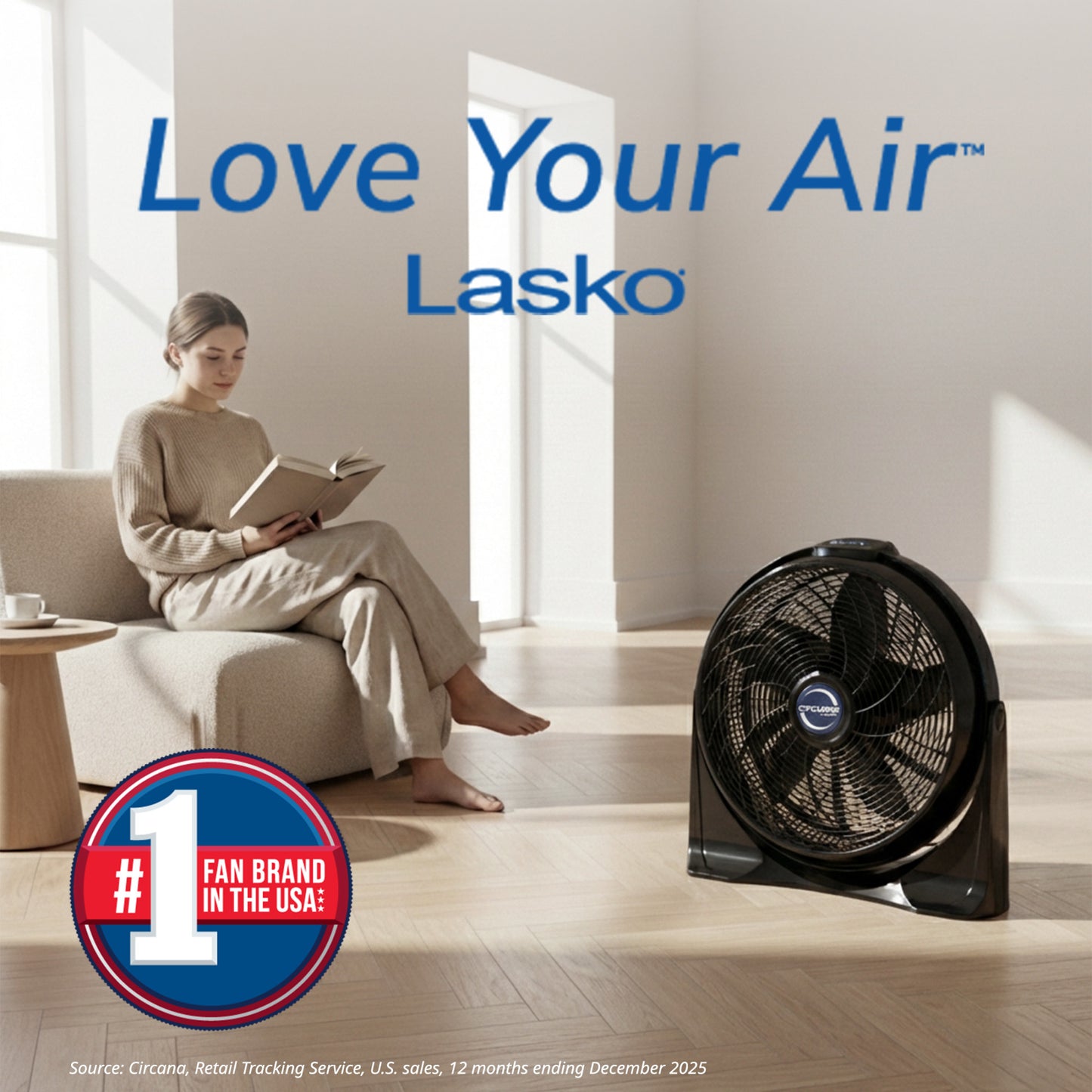 Lasko Cyclone® 4-Speed Fan with Remote Control, A20562, Black