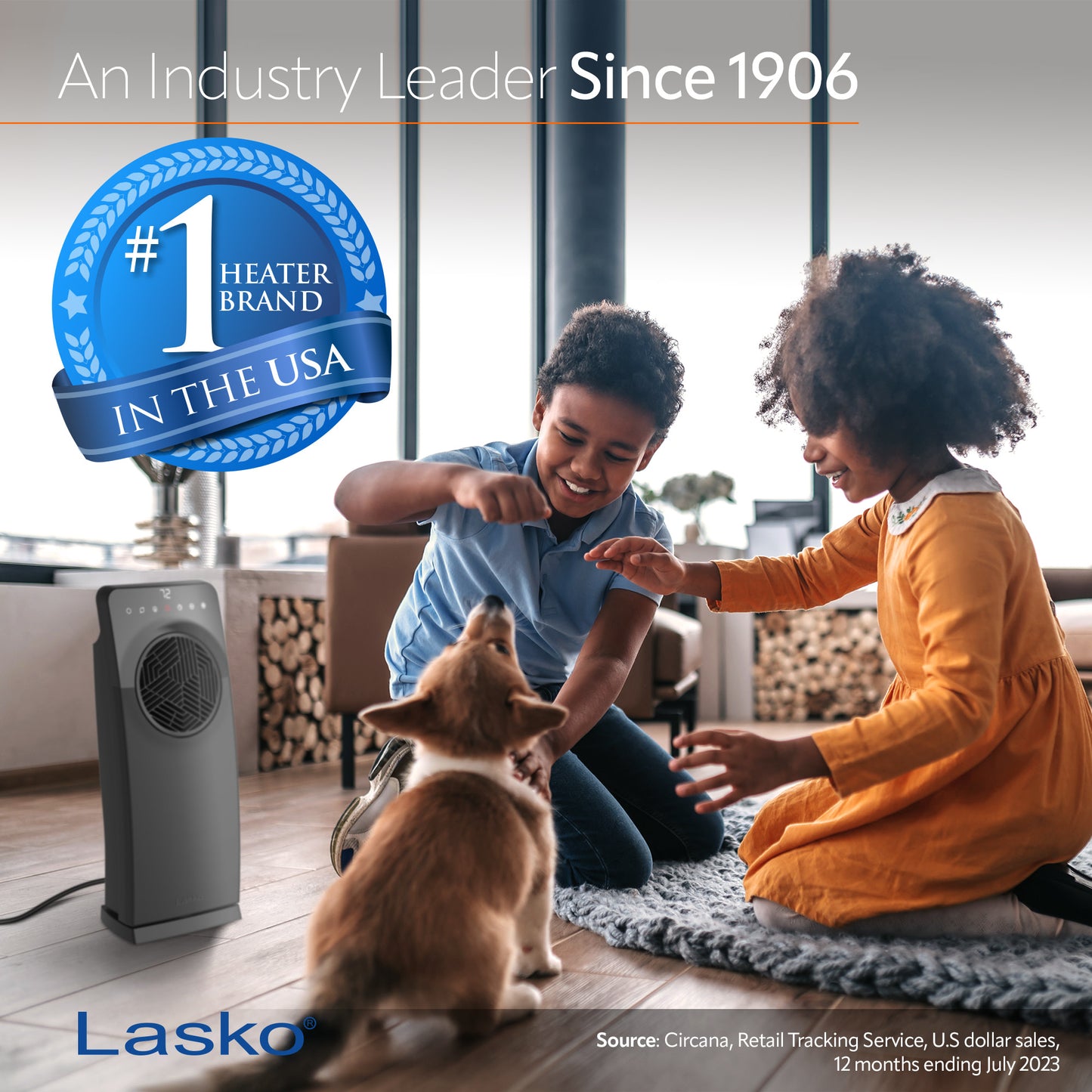 Lasko Elite Collection Revolution Full-Room Ceramic Heater with Remote, CC23645, Black