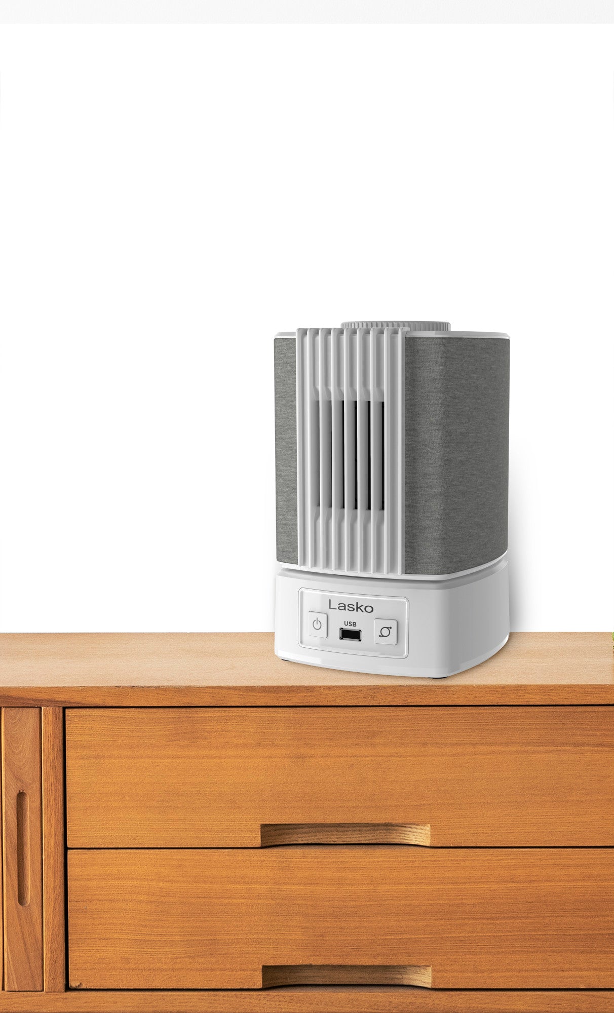 Lasko SlumberBreeze 2-in-1 Table Fan and White Noise Machine, SB101, White