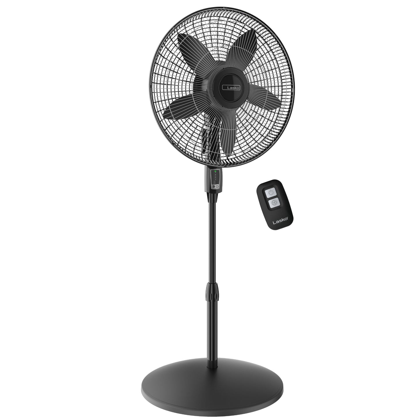 Lasko 18" 4-Speed Pedestal Fan with, Remote Control, S18440, Black