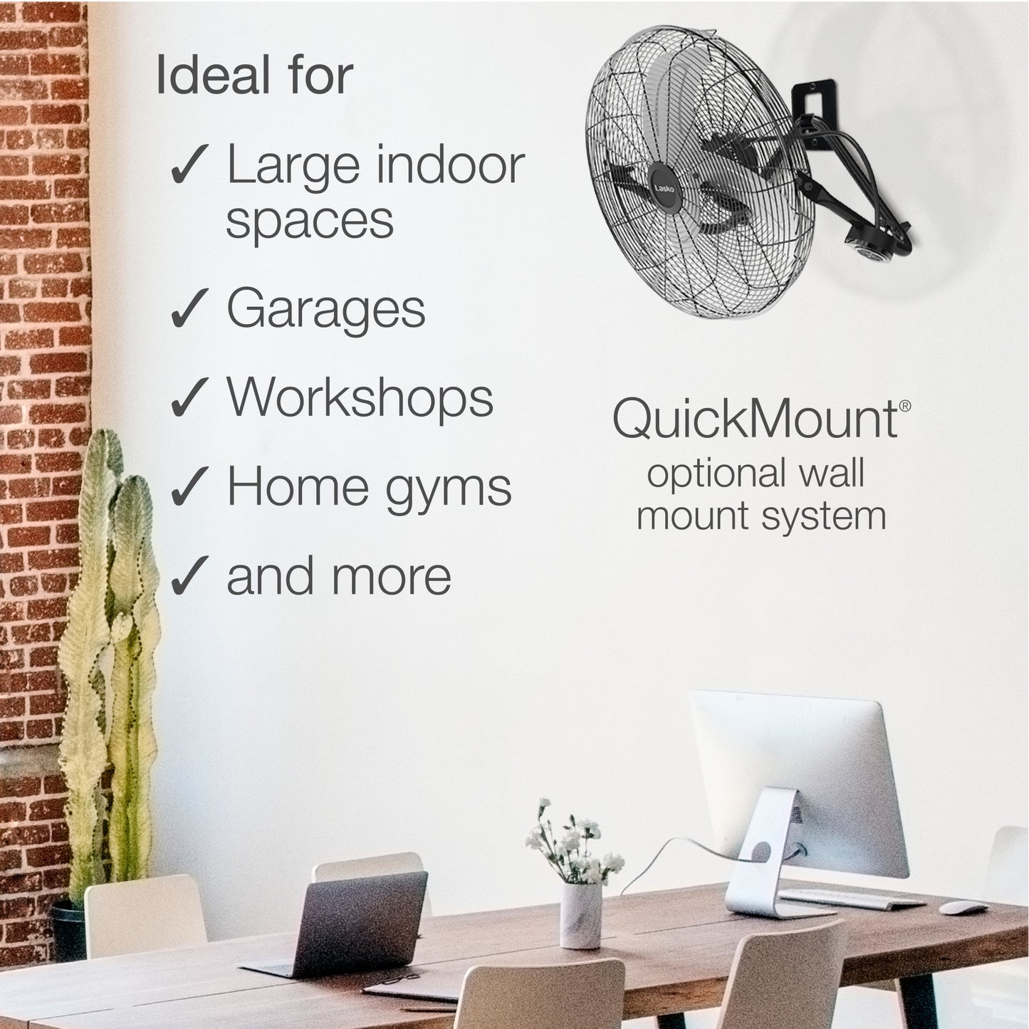 Lasko 20" High Velocity Commercial Floor or Wallmount fan with Remote Control, H20660, Black