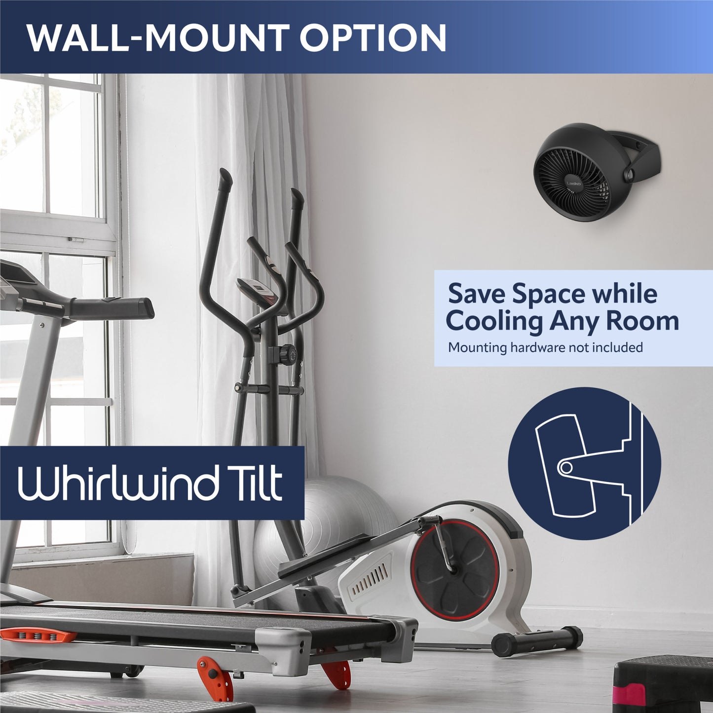 Lasko A12105 Whirlwind Tilt 12" Table Fan with Wall-Mount Option: Black