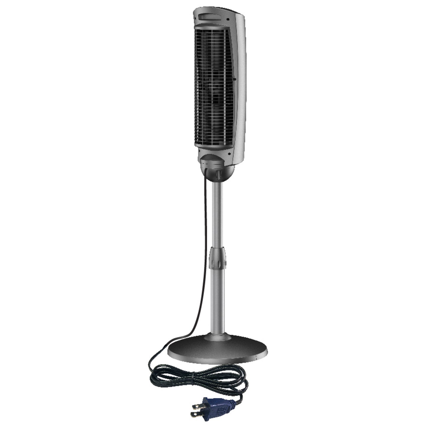 Lasko 52 in. Adjustable Space-Saving Oscillating Pedestal Tower Fan with 3-Speeds, Timer and Remote, Gray, 2535