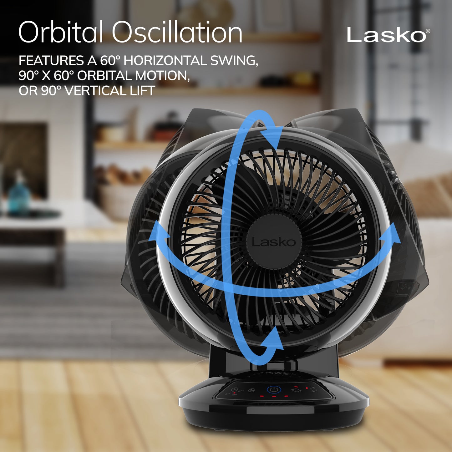 Lasko A12558 Whirlwind 7" Orbital Motion 3-Speed Air Circulator Fan: black