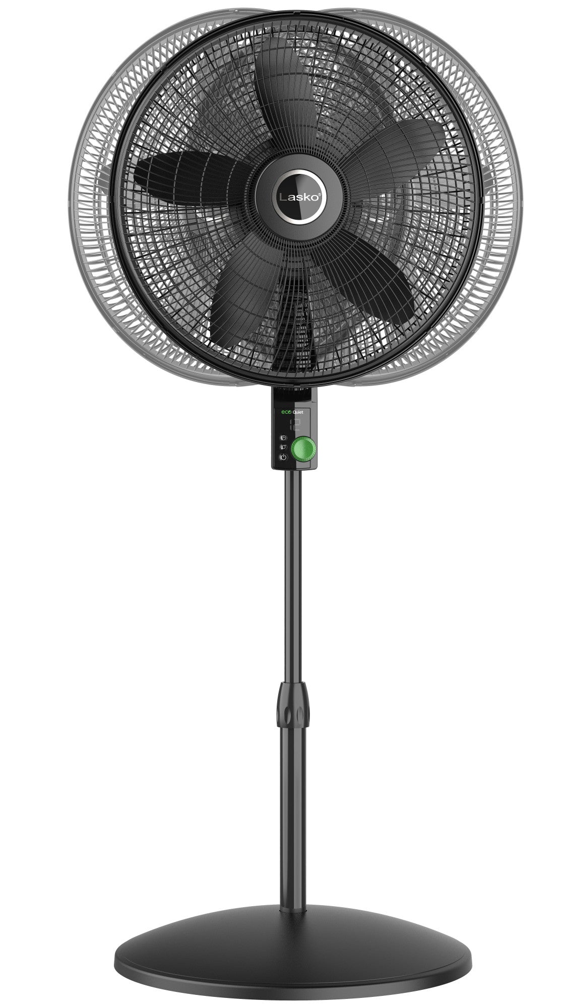 Lasko Oscillating 18-inch EcoQuiet DC Motor 12-Speed Pedestal Fan with Remote Control, Black, S18708