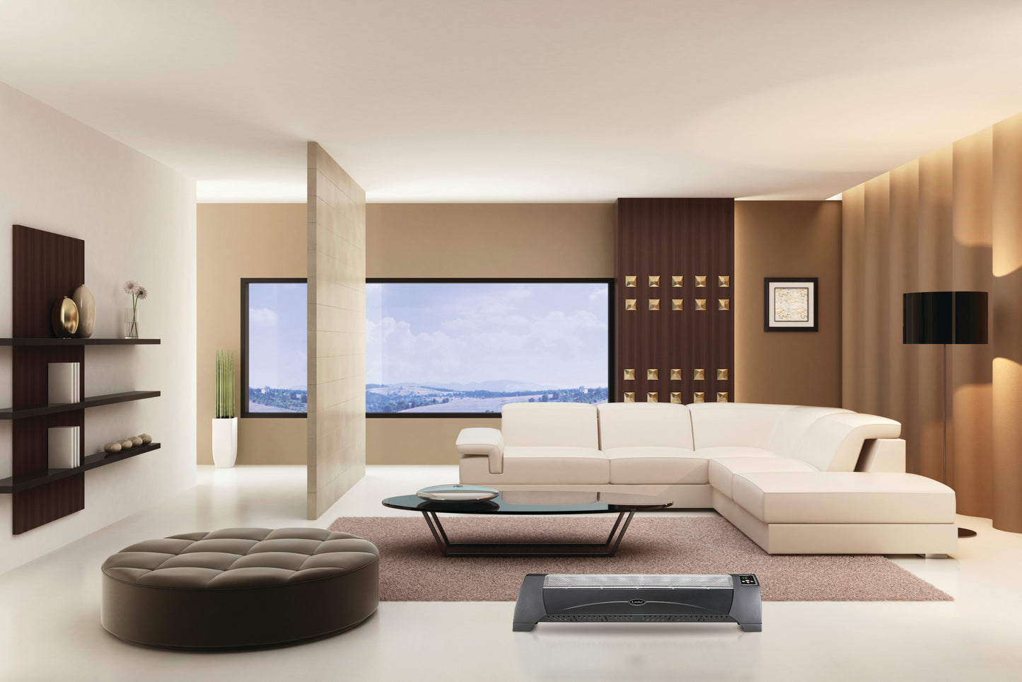 Lasko Low Profile Silent Room Space Heater, 5624, Black