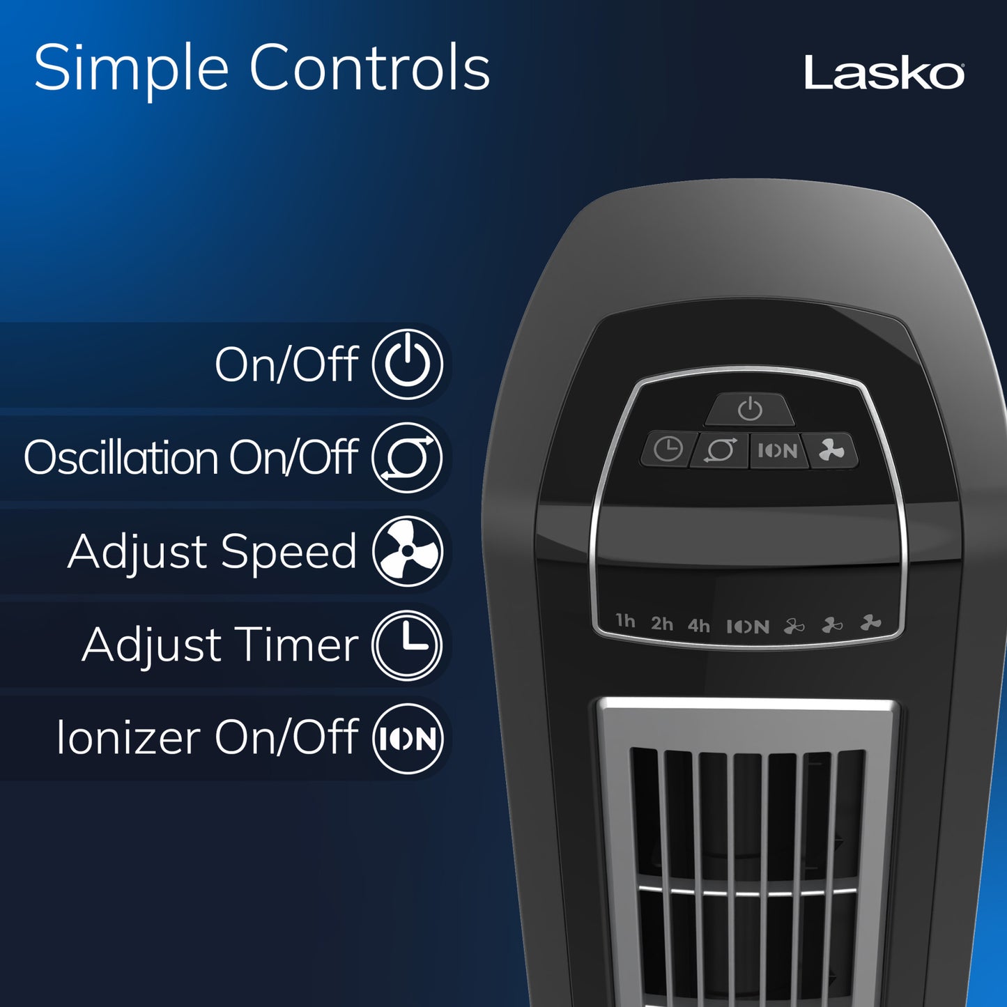 Lasko Electronic Tower Fan with Remote Control Model, 2559, Gray