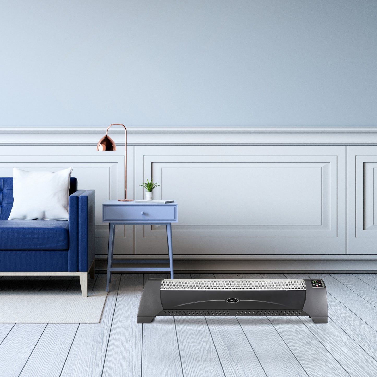 Lasko Low Profile Silent Room Space Heater, 5624, Black