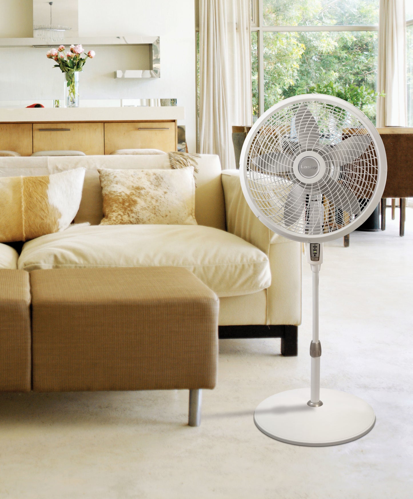 Lasko 18" Cyclone® 2 Pedestal Fan with Remote Control, 1889, White