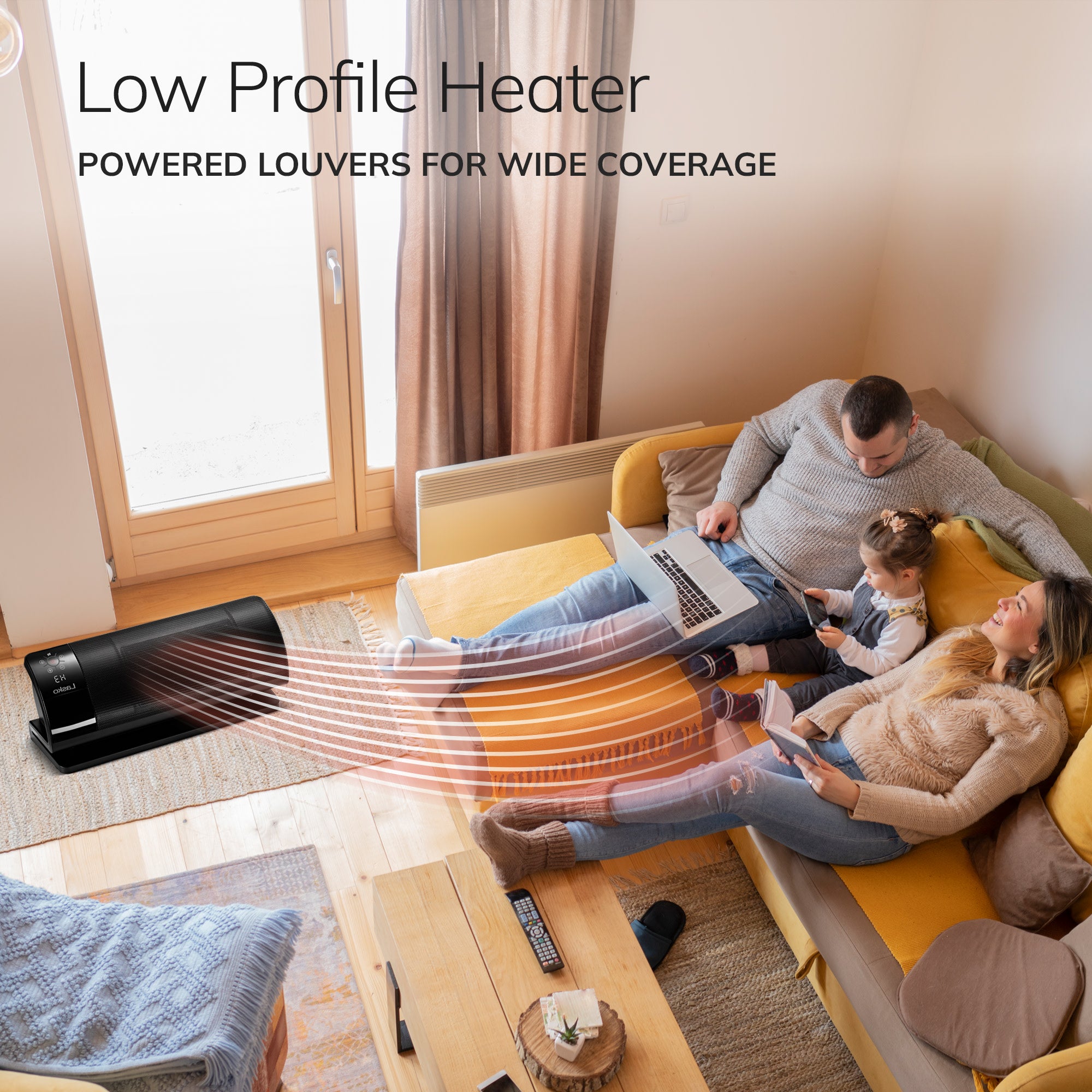 Lasko CL22100 1500W Low Profile Baseboard Space Heater with Remote