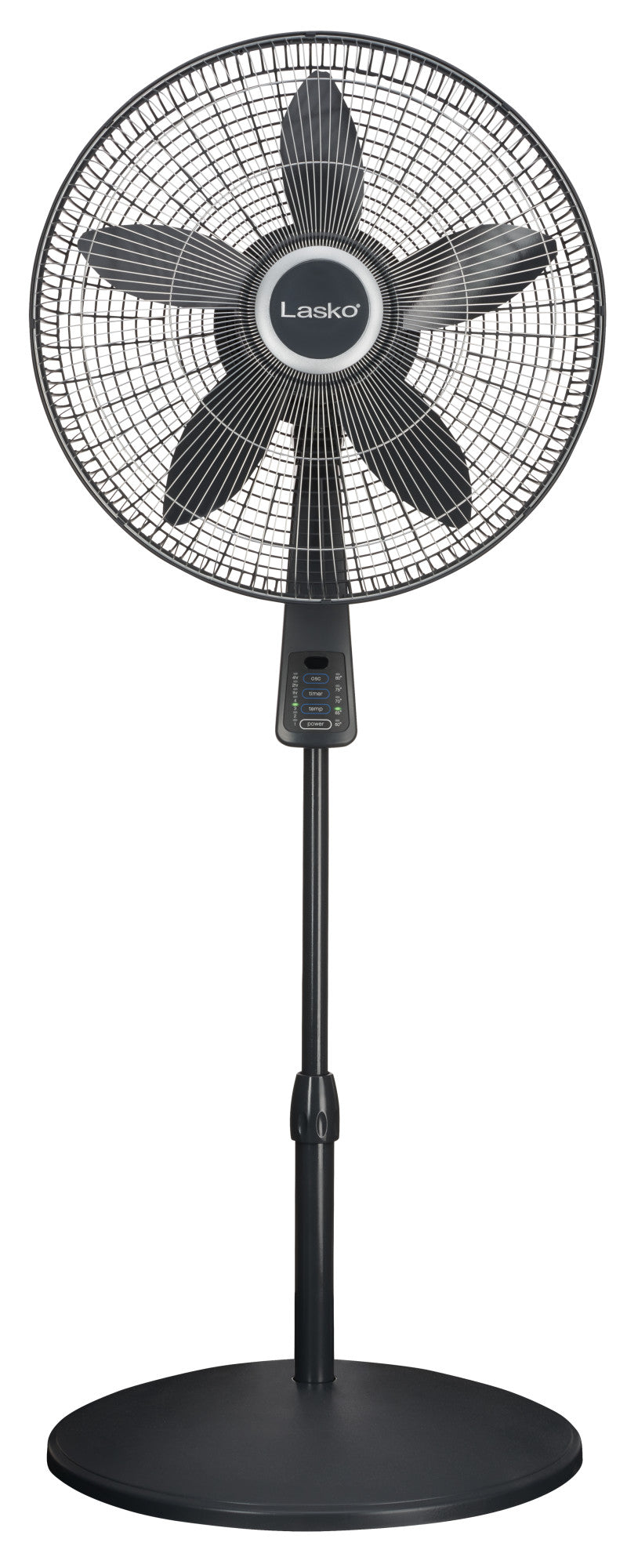 Lasko 18" Pedestal Fan with Remote Control and Thermostat, S18965, Gray