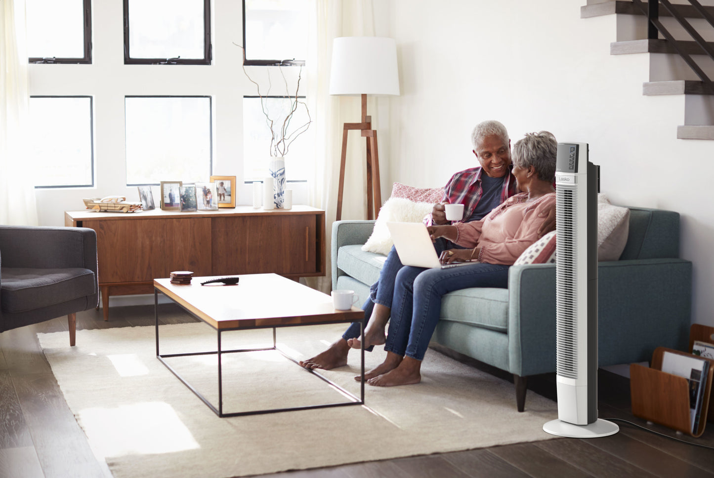 Lasko 48" Xtra Air 4- Speed Tower Fan with Remote Control, T48337, Silver