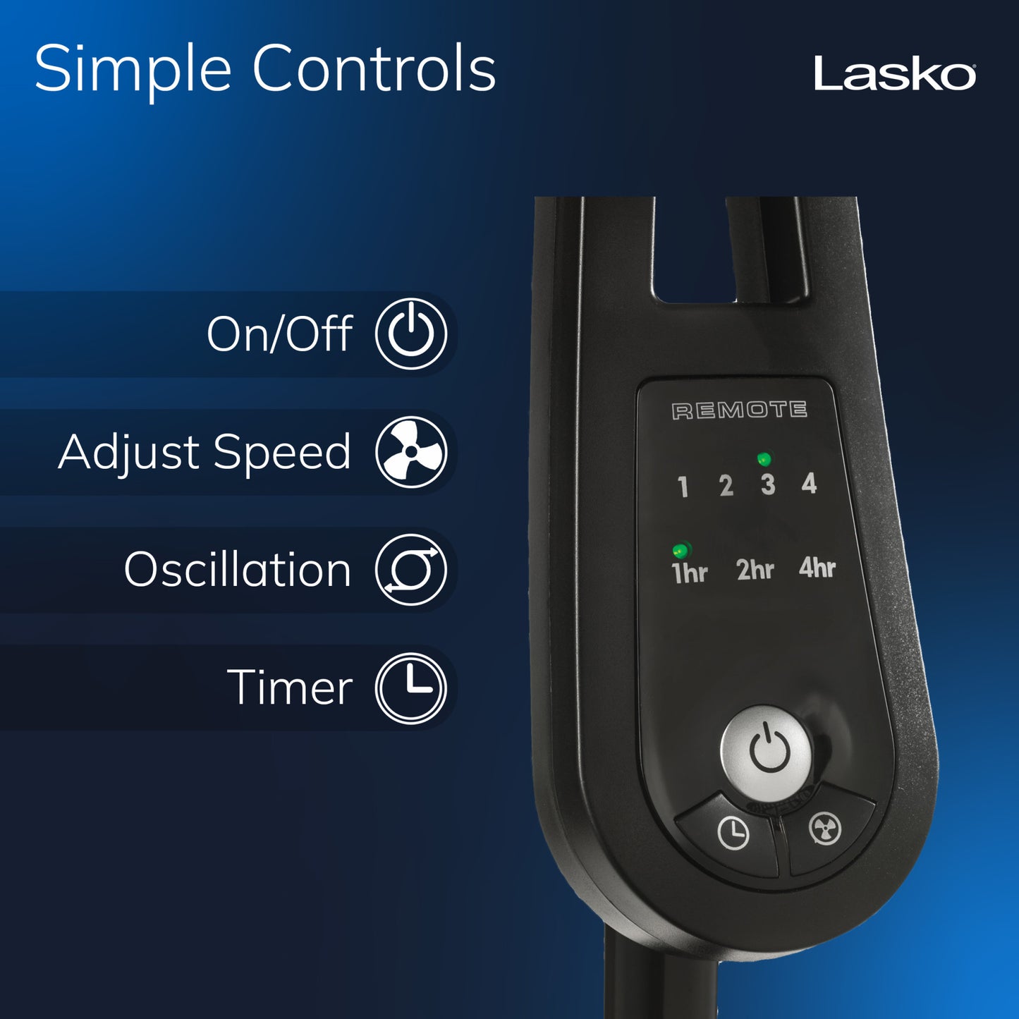 Lasko S20620 20" 4-Speed Pedestal Fan with Remote Control